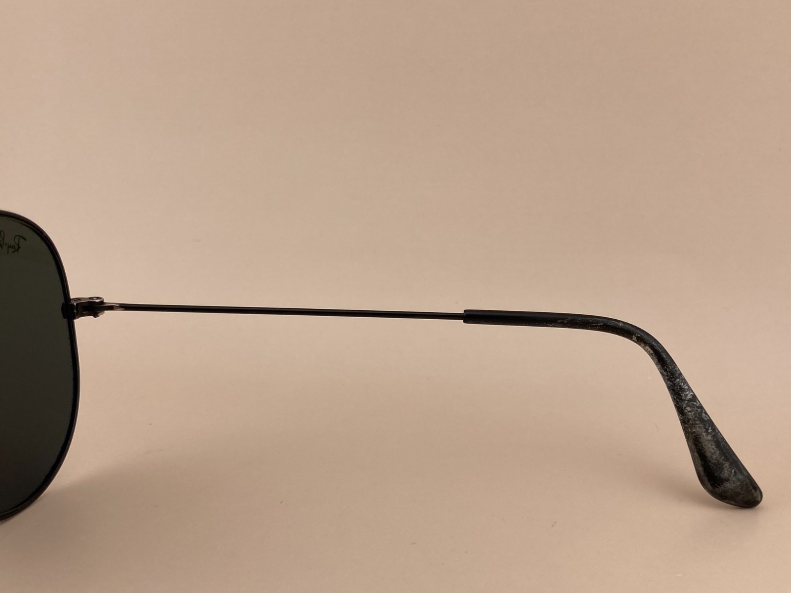 Ray Ban Sunglasses Black Aviators 59-15-125mm Gray Vintage Lenses SEE*