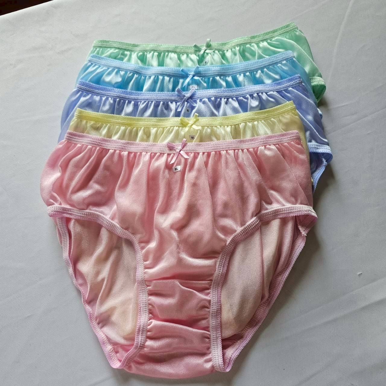6 Bikini Panties Women Mens Nylon Vintage Silky Soft Light Briefs Hip 32″-38″L