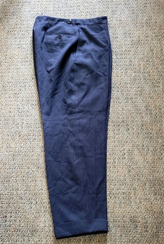 1930’s German Button Fly Wool Pants. Salt & Pepper. Amazing Fabric.