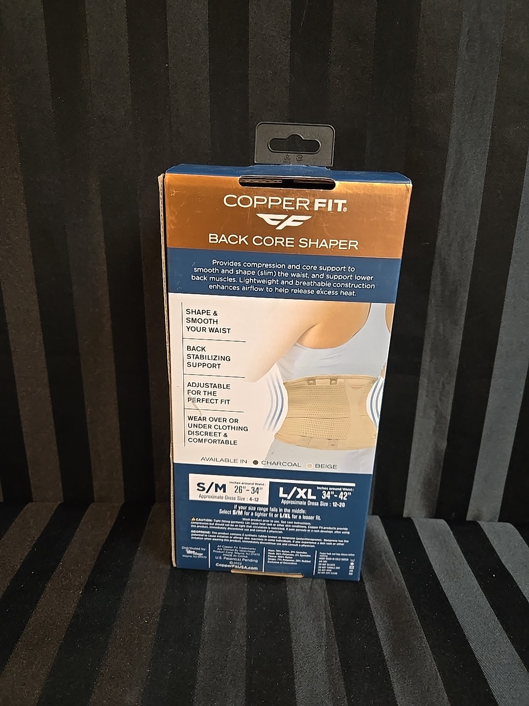 Copper Fit Core Shaper Copper Infused Size S/M Waist 26″-34″ Beige