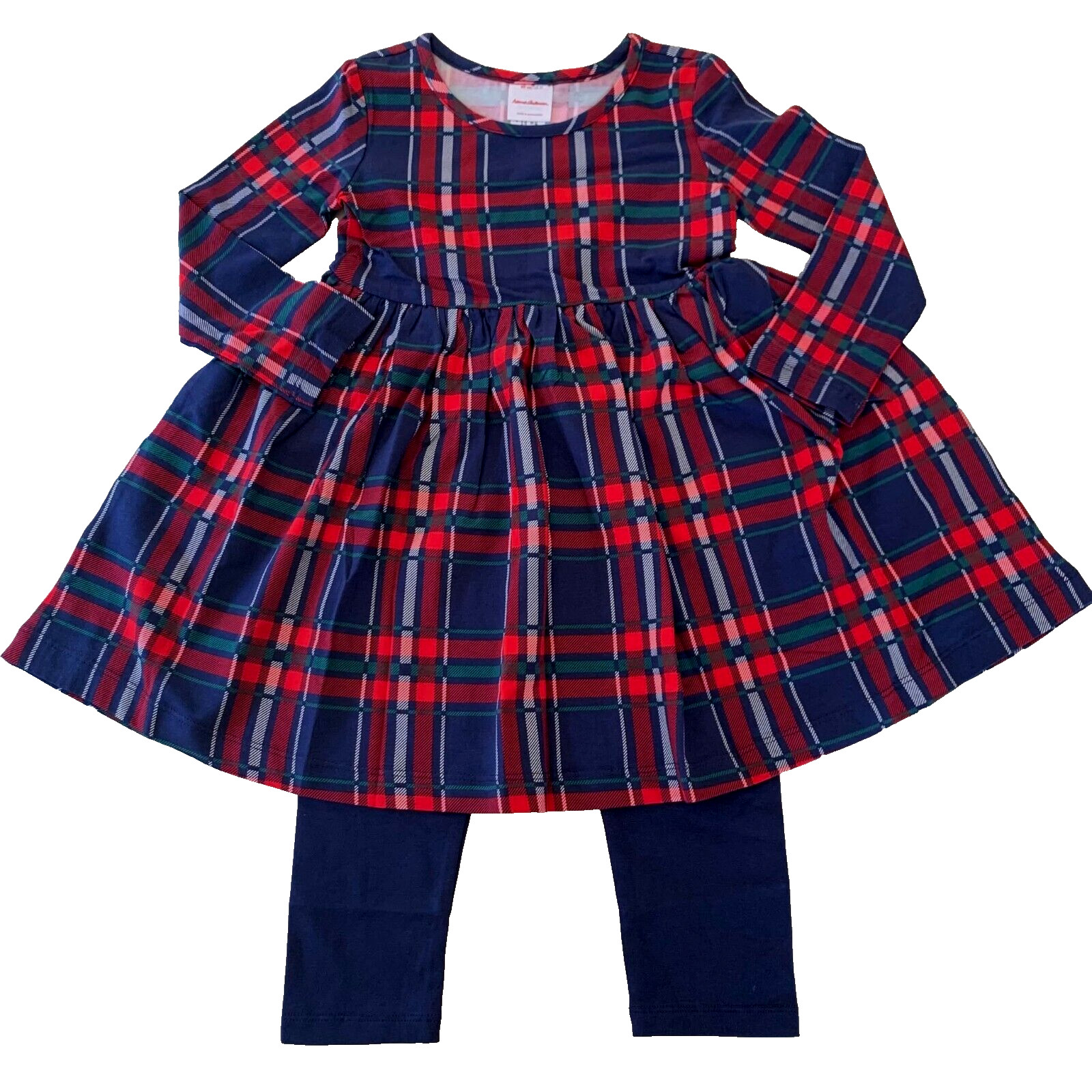 Hanna Andersson Sweet Plaid Skater Dress & Leggings Set. 12-18 Months, 75 cm