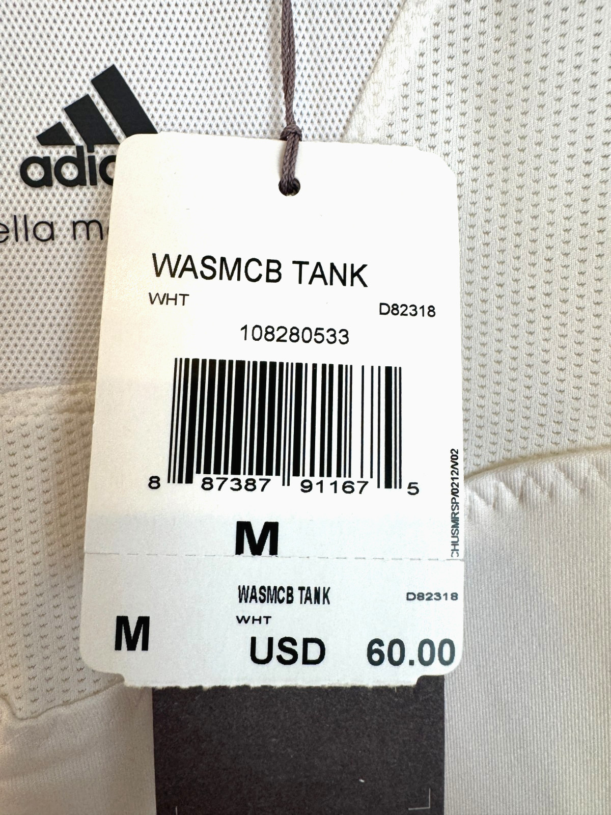 Adidas Stella McCartney ASMC Tank Tennis Barricade White Women’s Size Medium NEW