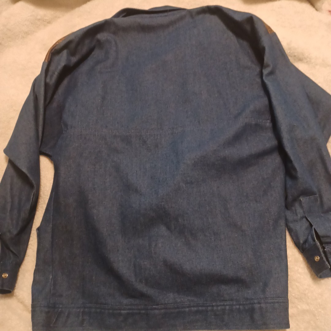 Denim And Leather Jacket Fini Lignarolo Size 4 Made In USA