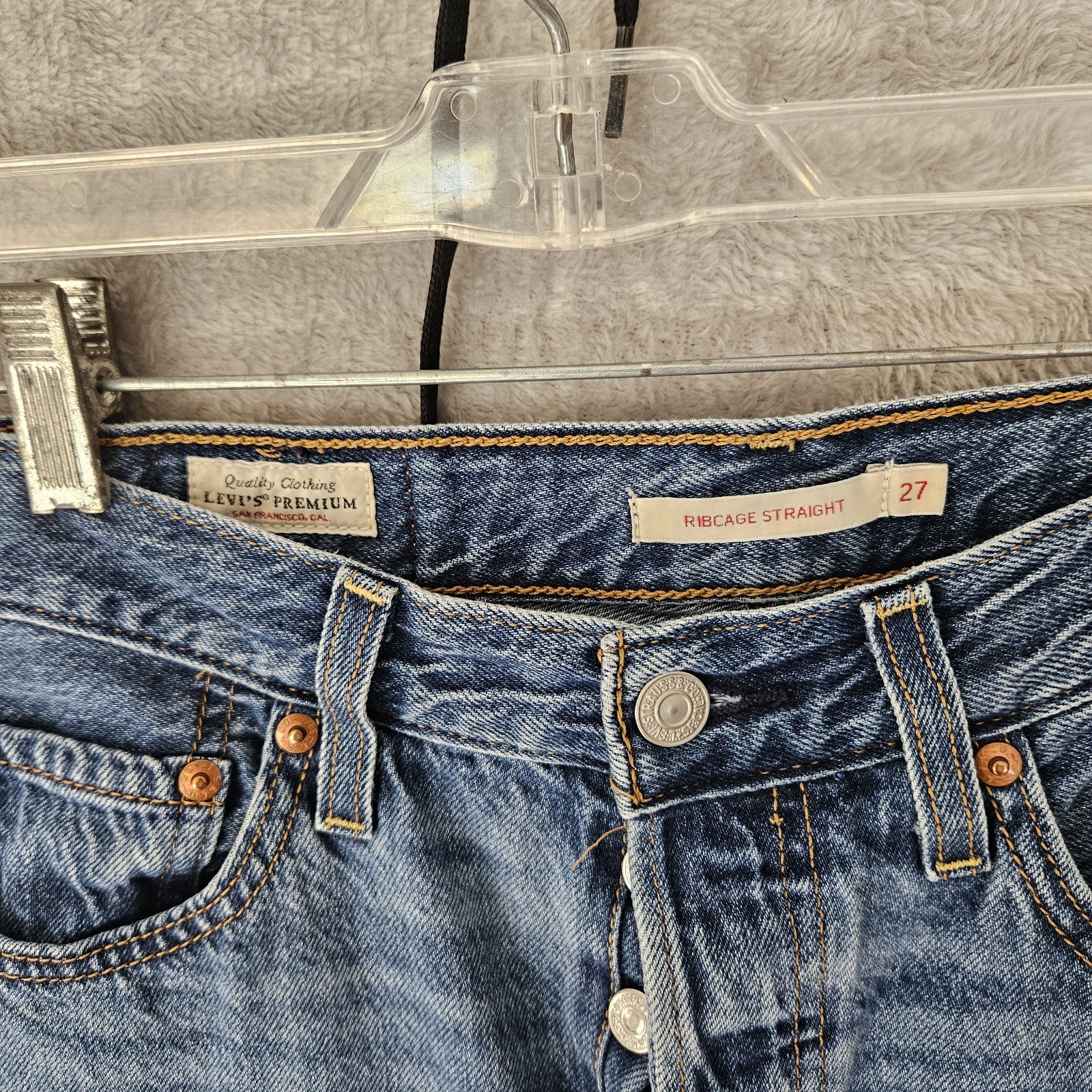 Levis Big E Ribcage Straight Ankle Jeans Women’s Size 27×27 (Actual 27×27) Blue