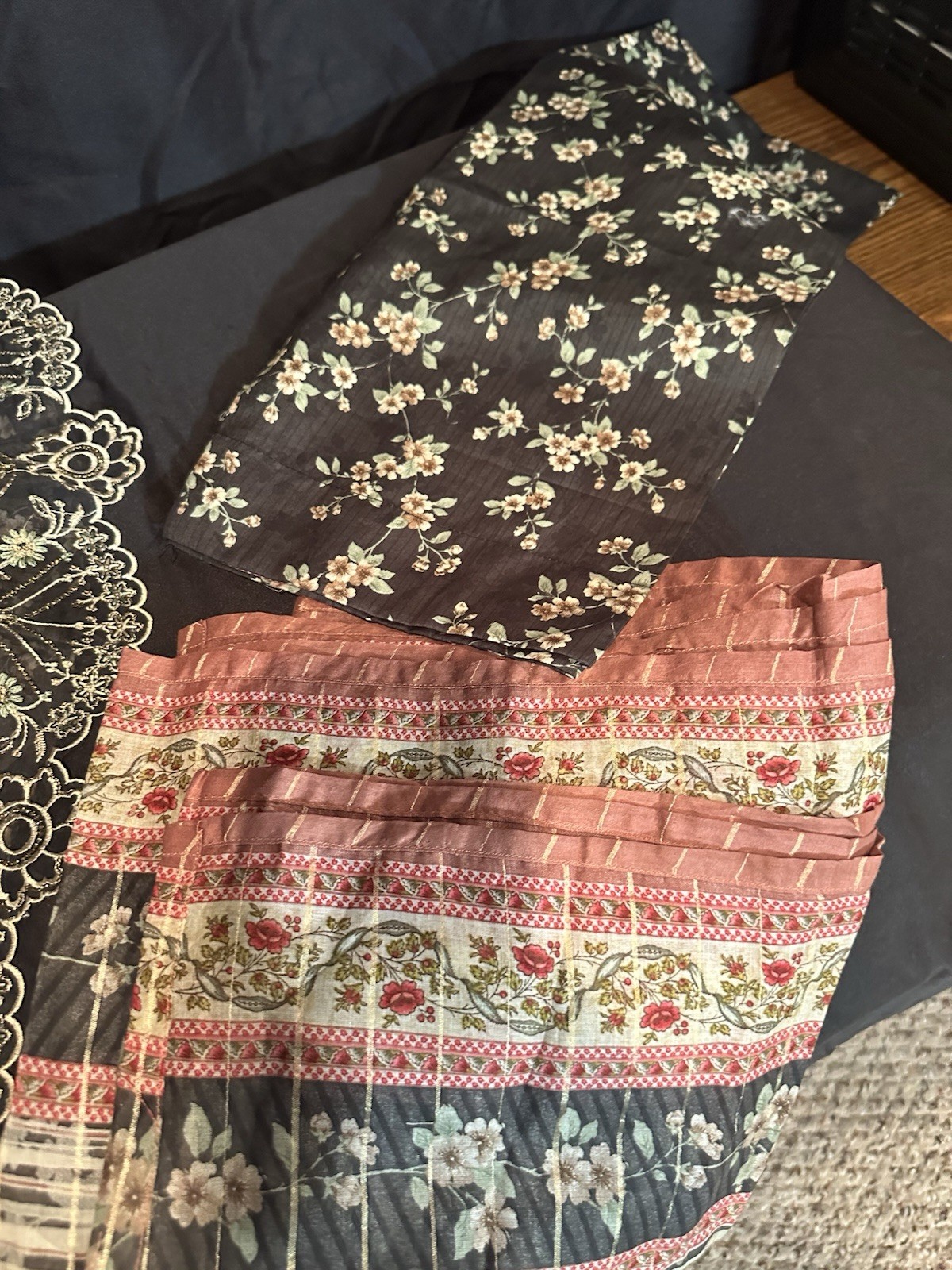 Bin Saeed Lawn Cotton 3 Pc Suit-premium Cut Work Emb- Aline Style-M & L – $44