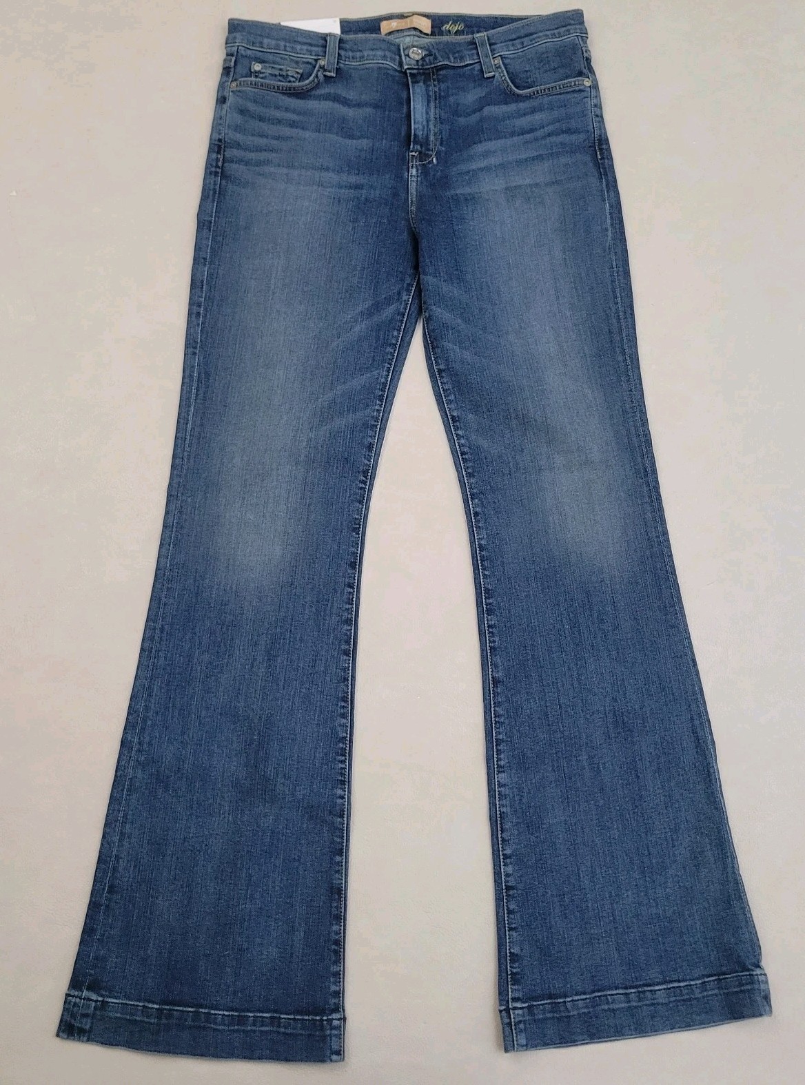 7 For All Mankind Tailorless Dojo Wide Leg Flare Trouser Blue Jeans Size 32×34