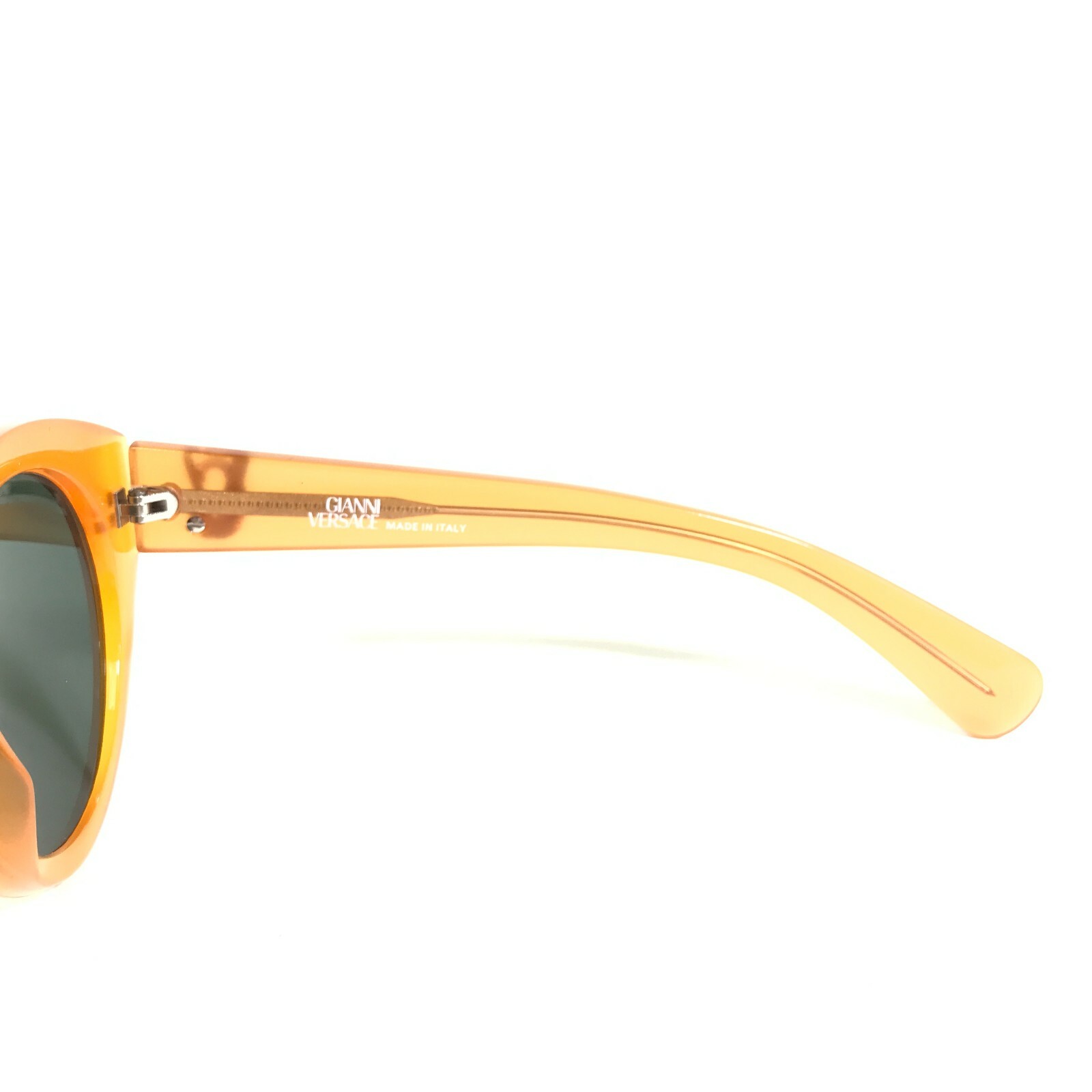 Vintage Gianni Versace Sunglasses MOD.463 COL.444 Orange Cat Eye w Green Lenses
