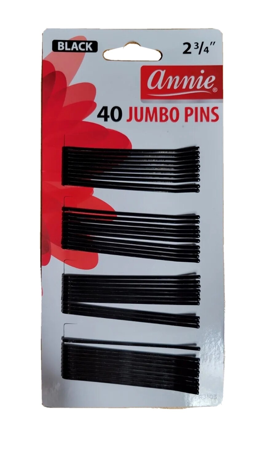 Annie 2 3/4” Bobby Pins Black Hair jumbo Pins Bob Pins 40 Pack