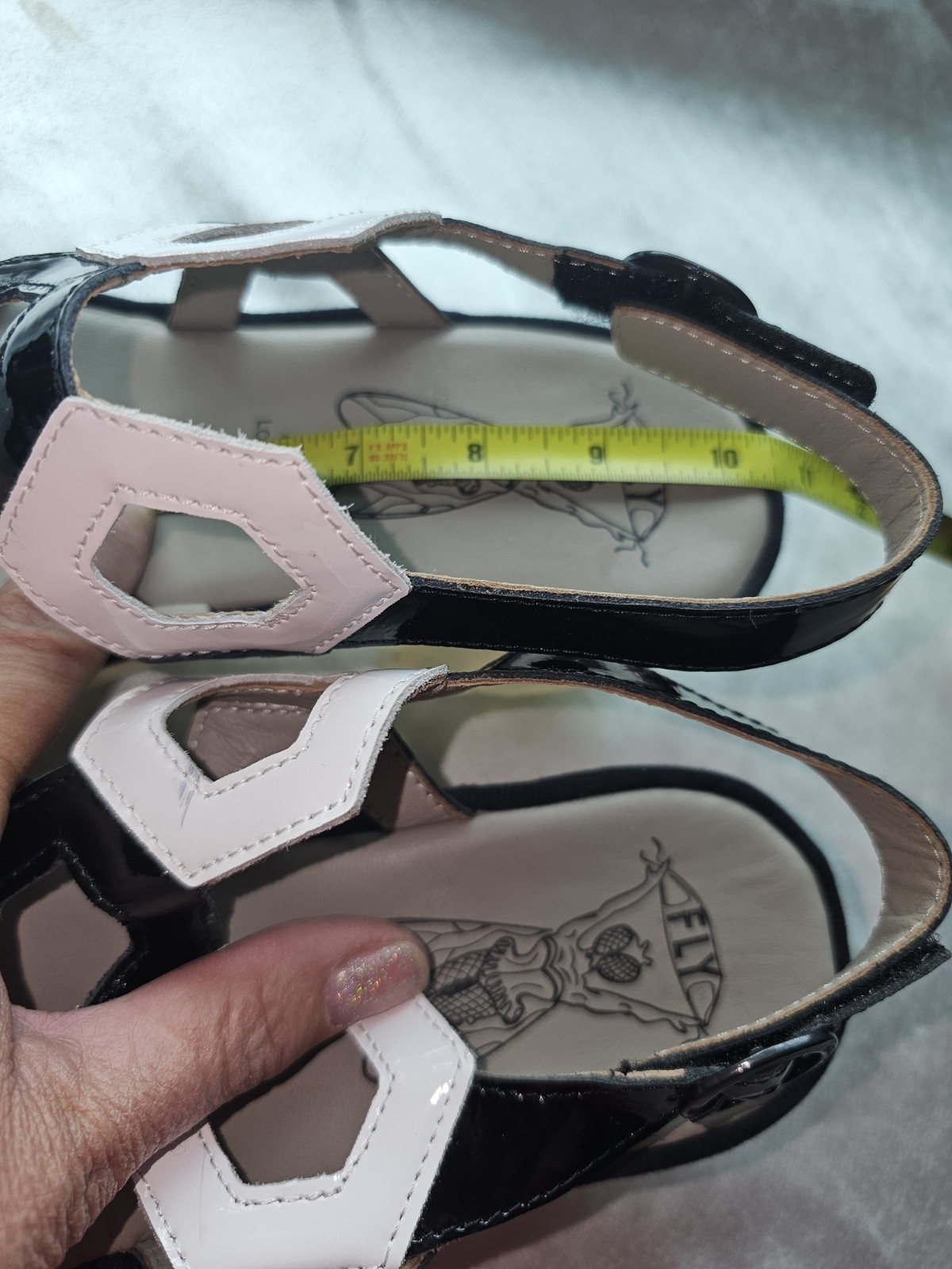 Fly London Tewa Strappy Platform Sandals Black/White Sz EU40/US9-9.5