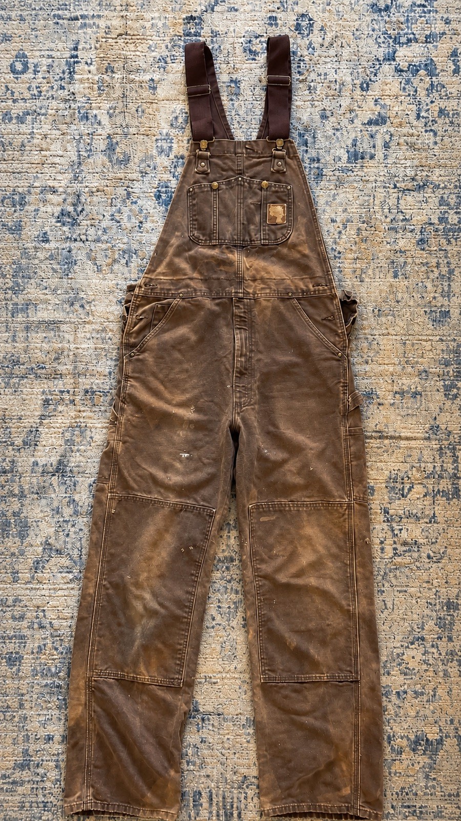 Carhartt Overalls 32×34 Double Knee Vintage Workwear. Heavy wear & sun damage!