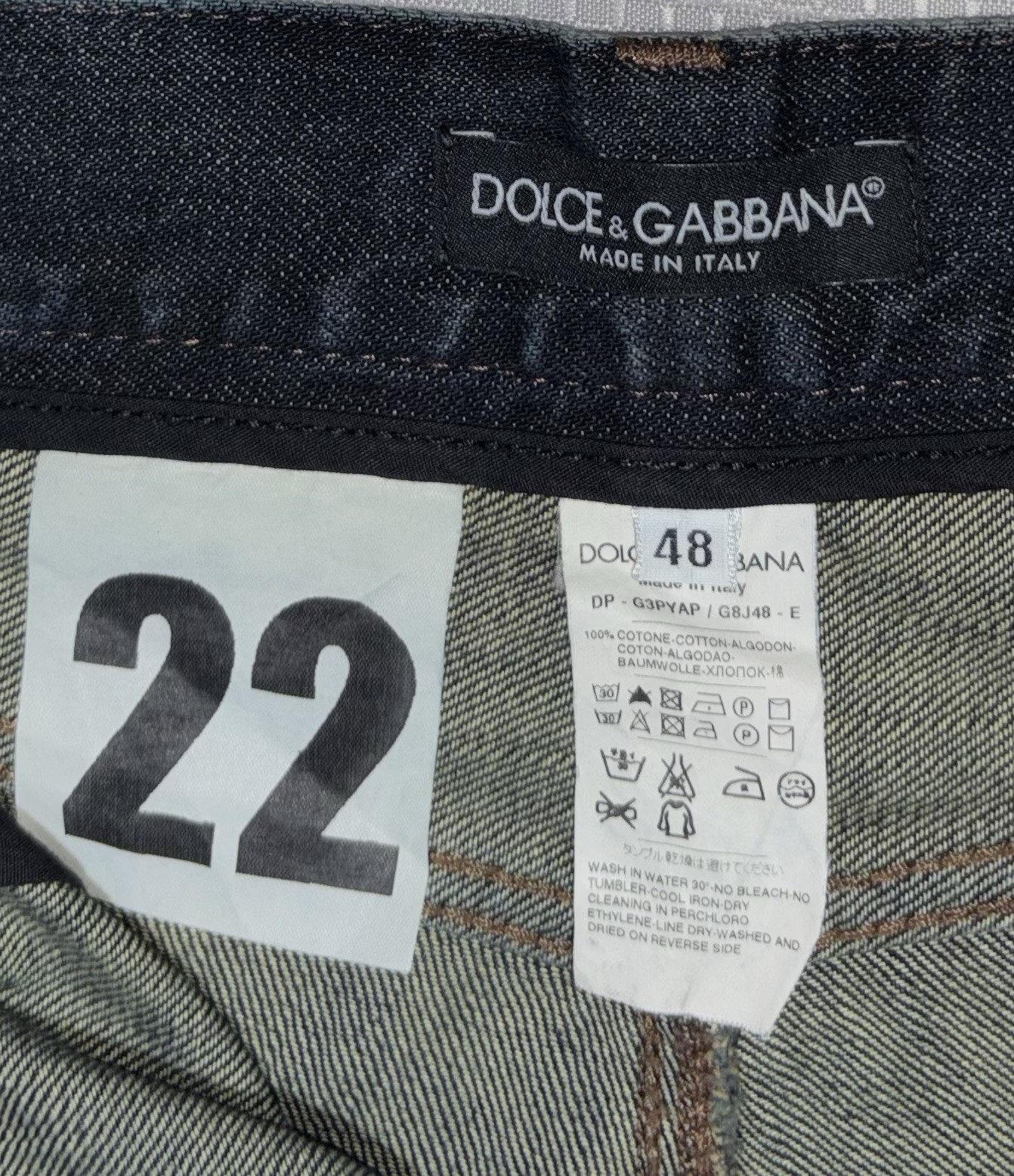 Dolce & Gabbana Men’s Western Pockets Blue Jeans Size 34W/ 26.5 In
