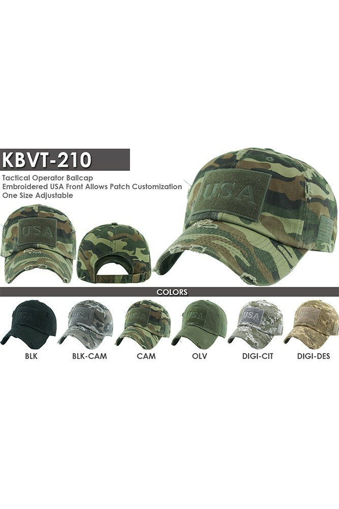 KBETHOS USA Tactical Vintage Cotton Washed Distressed Stitch Baseball Cap Hat
