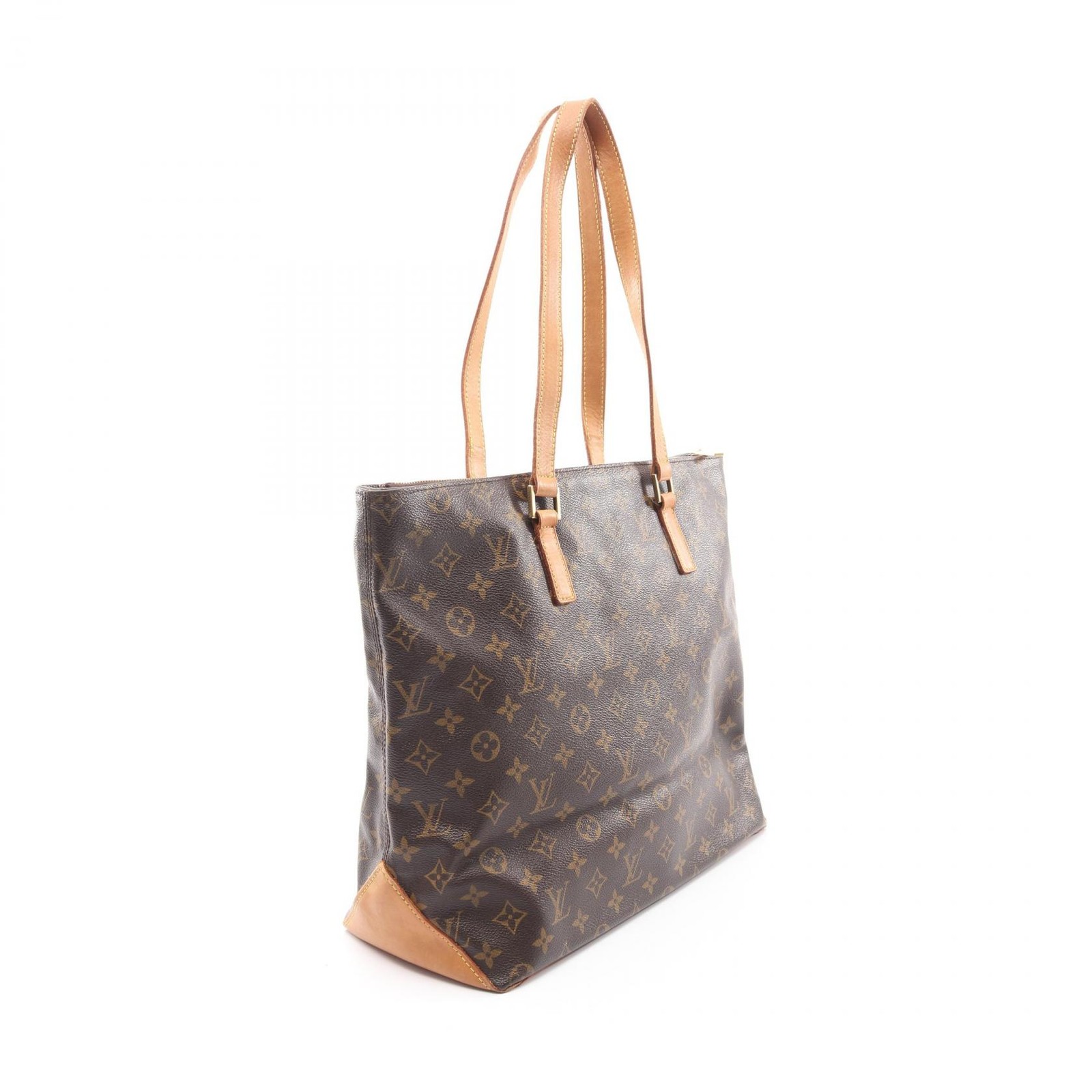 LOUIS VUITTON Cabas Mezzo Tote shoulder Bag M51151 Monogram leather Brown Used