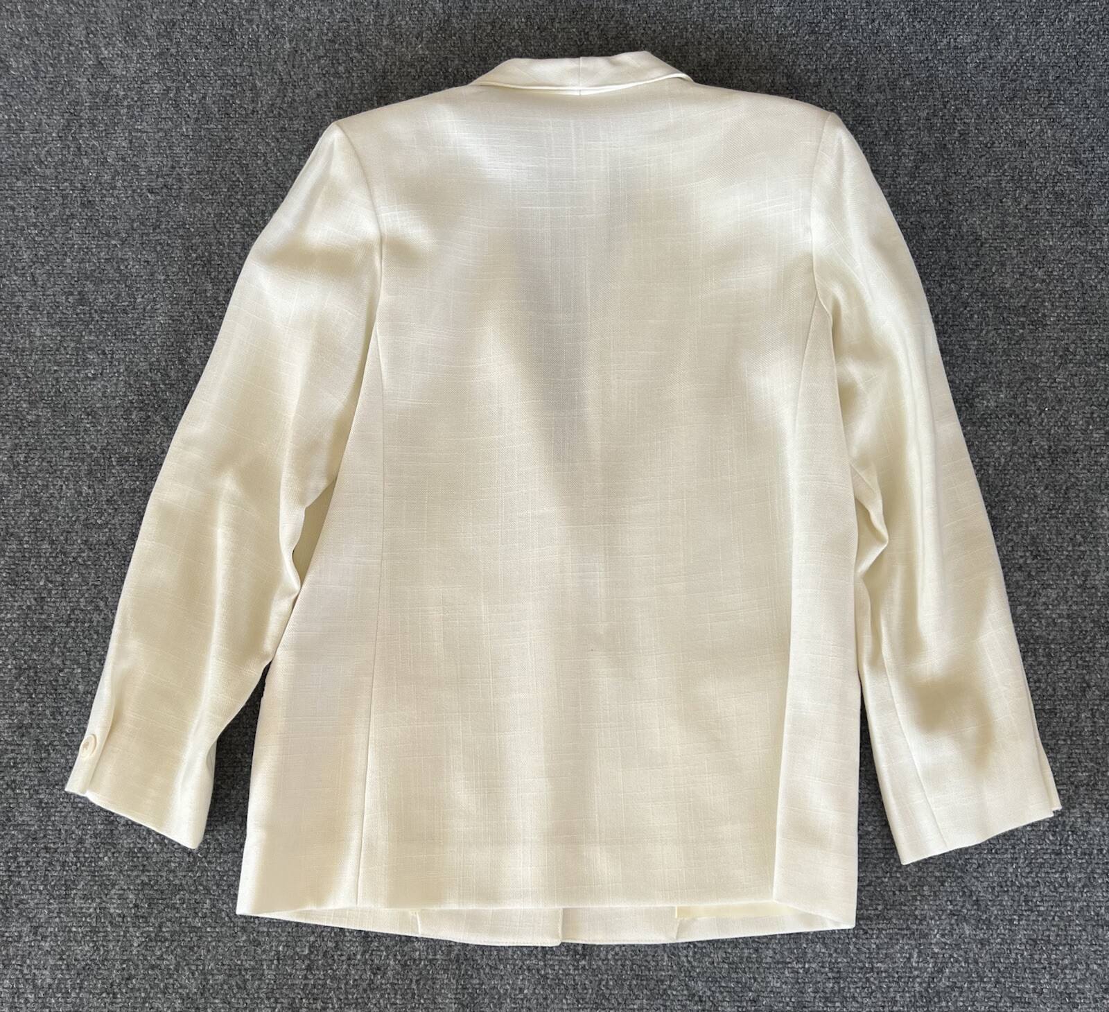 Norwester Womens VTG Blazer Cream White One Button Rayon Blend Lightweight 11/12