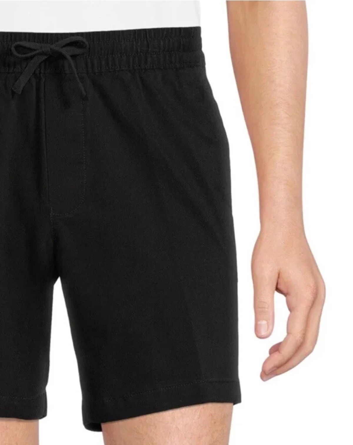 George Men’s Woven Pull On Shorts Black Elastic Waist 2XL (44-46) 7” Inseam NWT