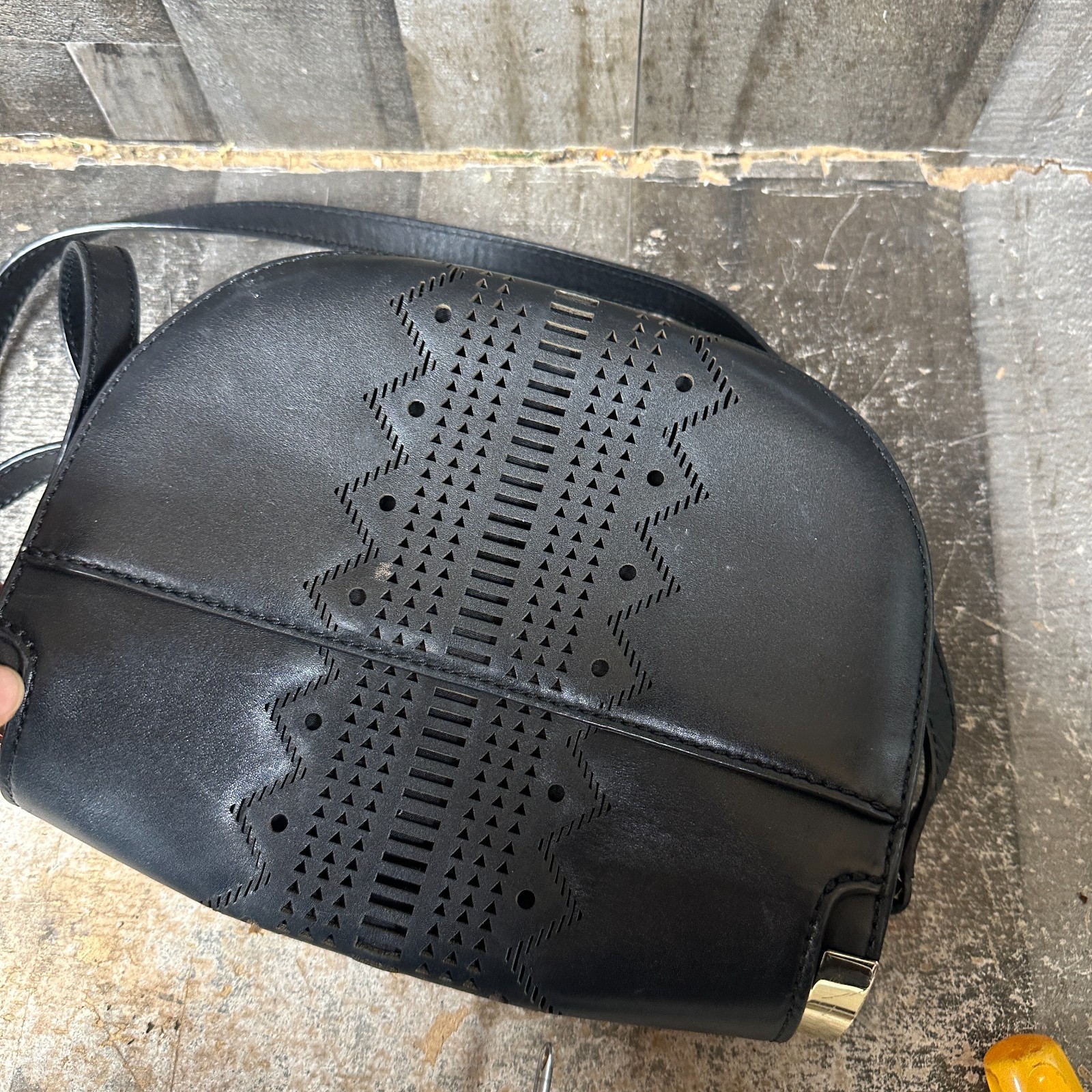 Henri Bendel Half Circle Bag Black Shoulder Bag