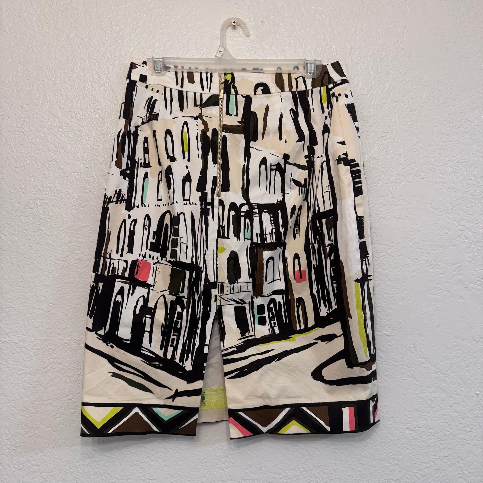 Kate Spade Cityscape Havana Pencil Skirt Size 8 Novelty Print Modern Chic