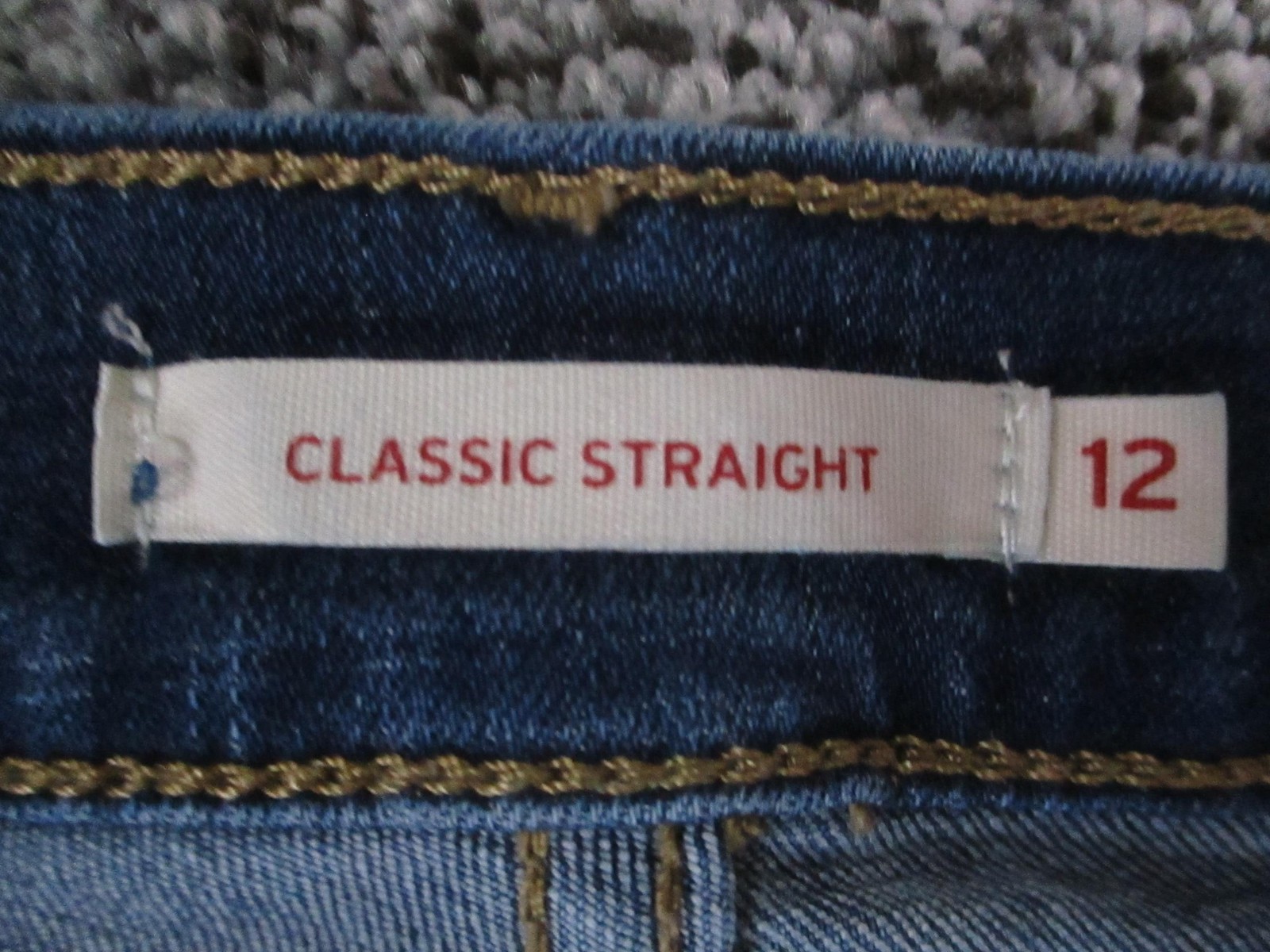 Levis Classic Straight Jeans Womens 12S Blue Med Wash Mid Rise Stretch 31×28