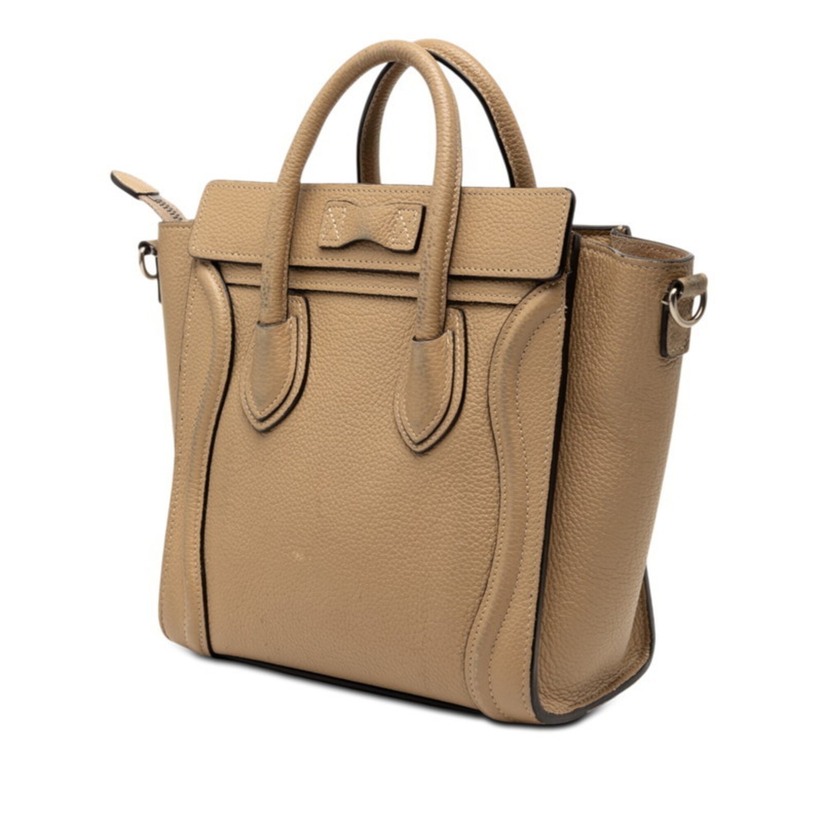 Celine Luggage Nano Shopper Handbag, Beige Leather, Women’s CELINE GZl1h8bj