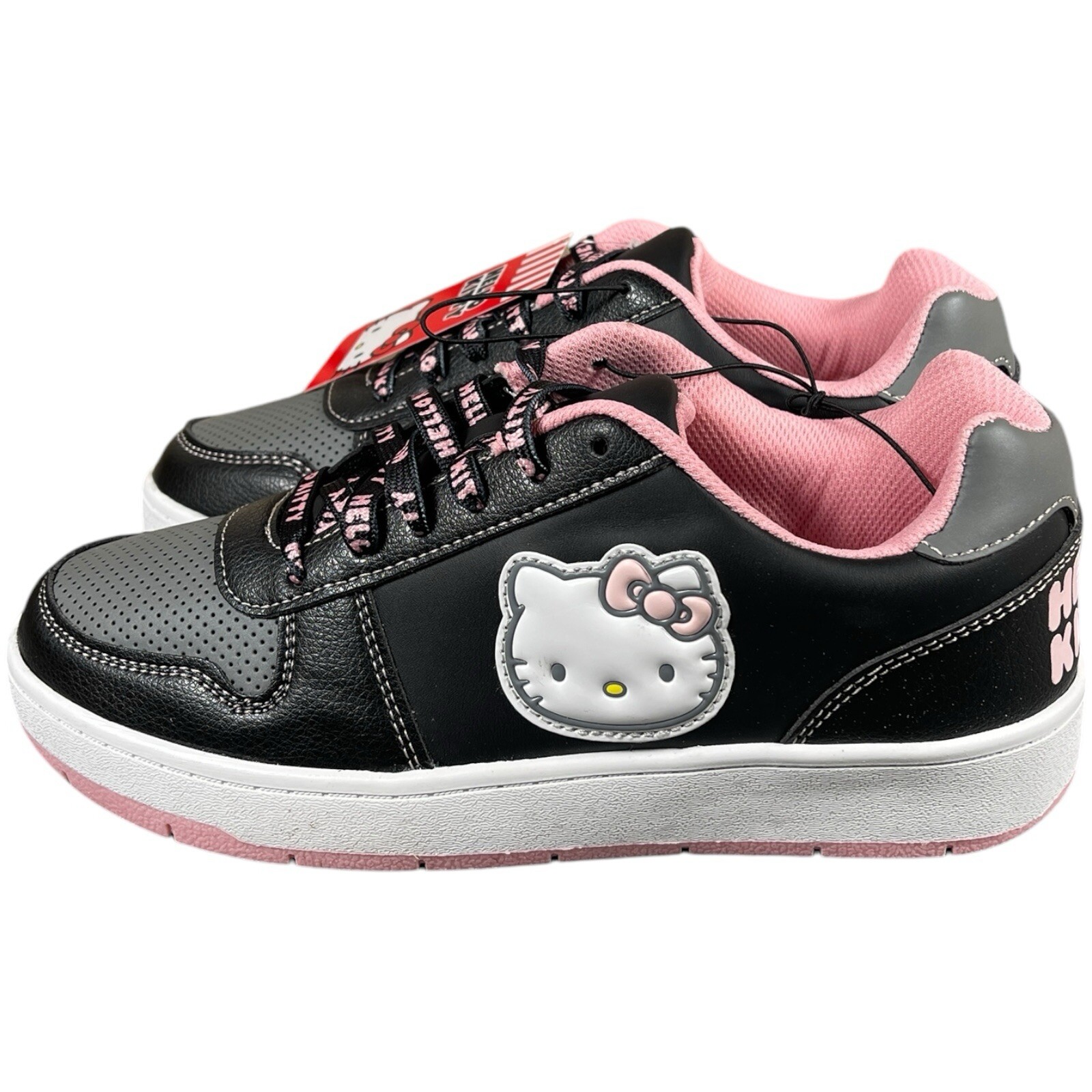 Hello Kitty by Sanrio Women’s Fashion Sneakers Size 8 Black/Light Pink Shoes NEW