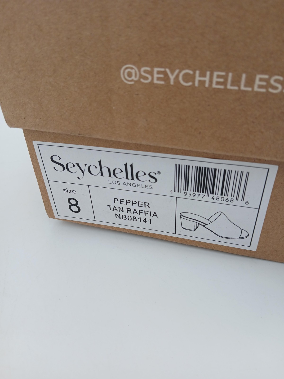 Seychelles Pepper Shoes Womens Size 8 Tan Raffia Block Heel Sandals Slide Mules