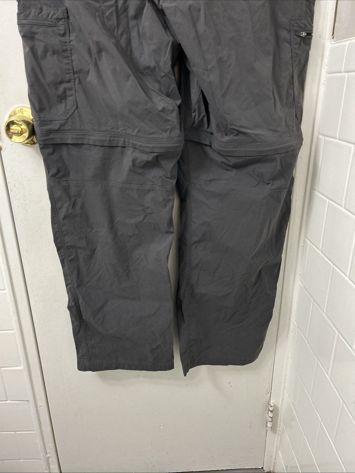 LL Bean Cresta Zip Off Pants Mens 38×32 Gray YKK Water Resistant Hiking 506423