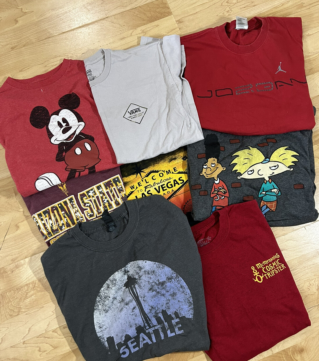 5 T-Shirt Lot Random Sports Bands Movies VTG Pop Culture Streetwear Nike Art