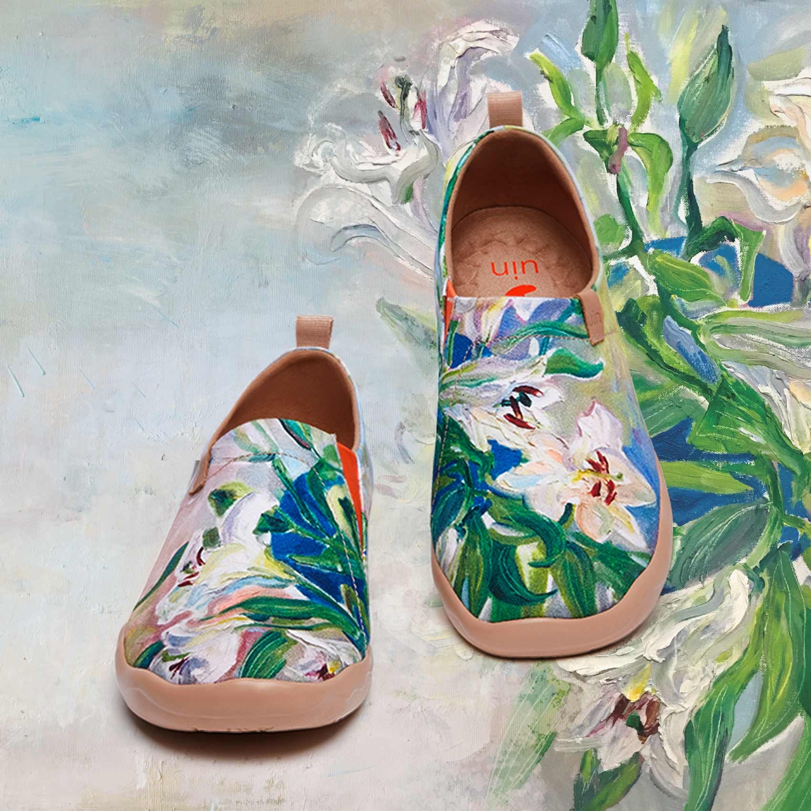Women Size 5-12 UIN Slip On Shoes Canvas Comfortable Loafers “Yawning Lily”