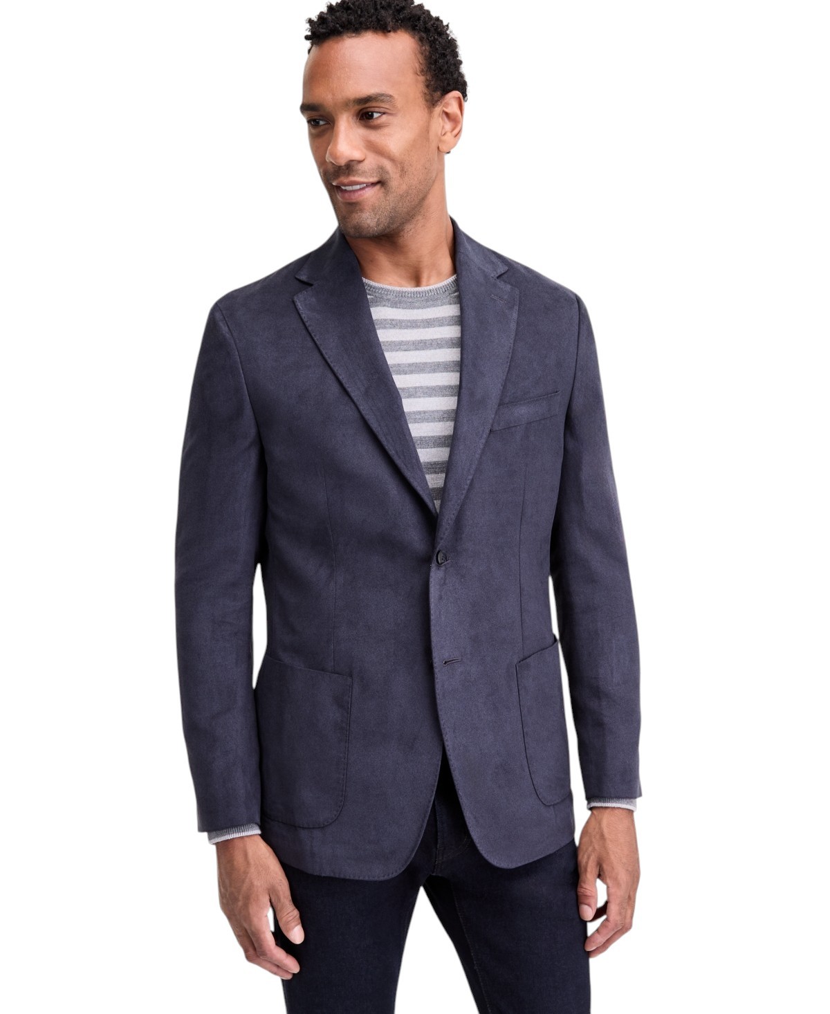Michael Kors Mens Modern fit Sport Coat Blazer 42 R Navy Blue Solid
