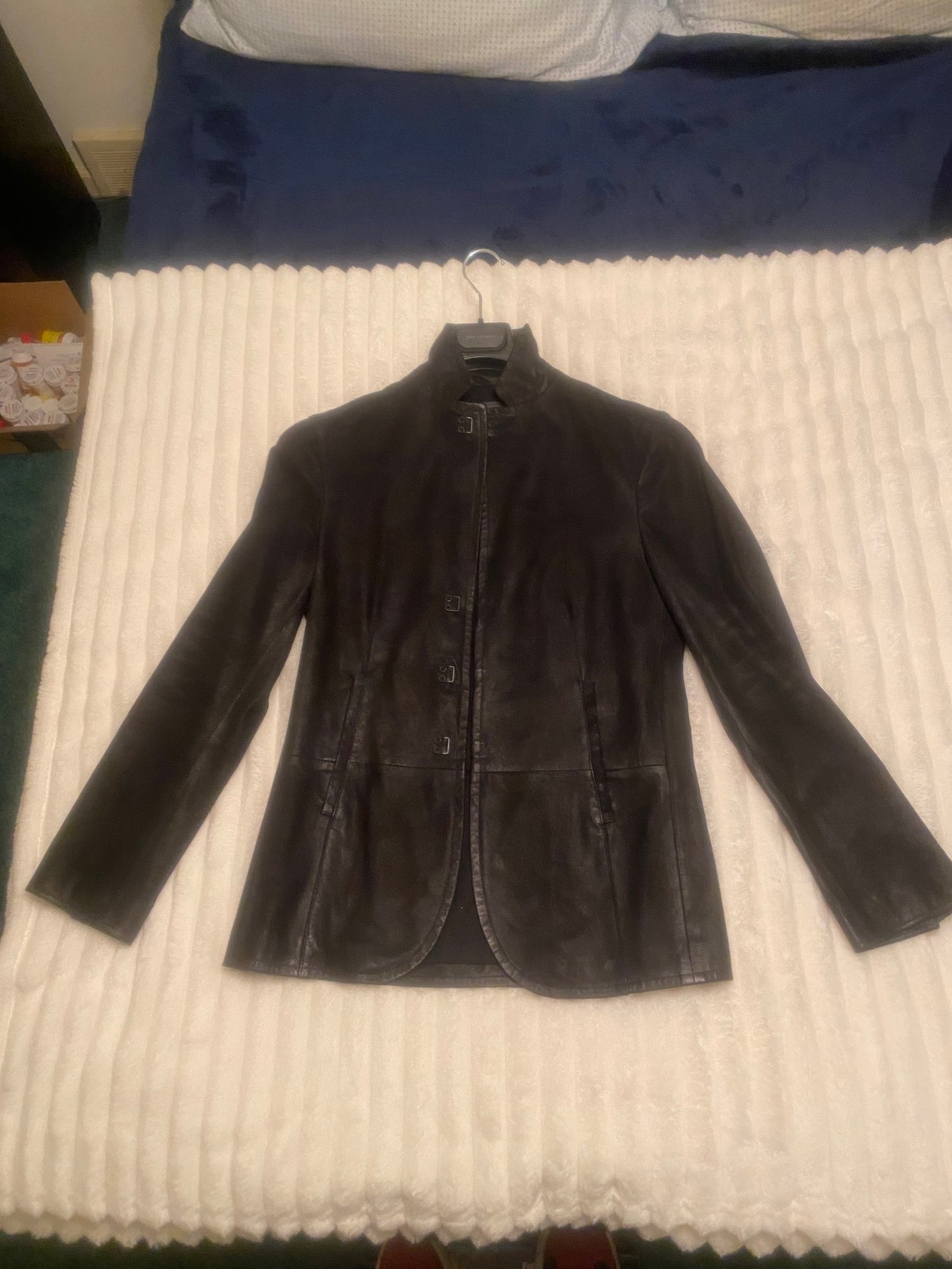 $1898 New John Varvatos Collection Hook And Bar Suede Jacket EU 44 USA 34