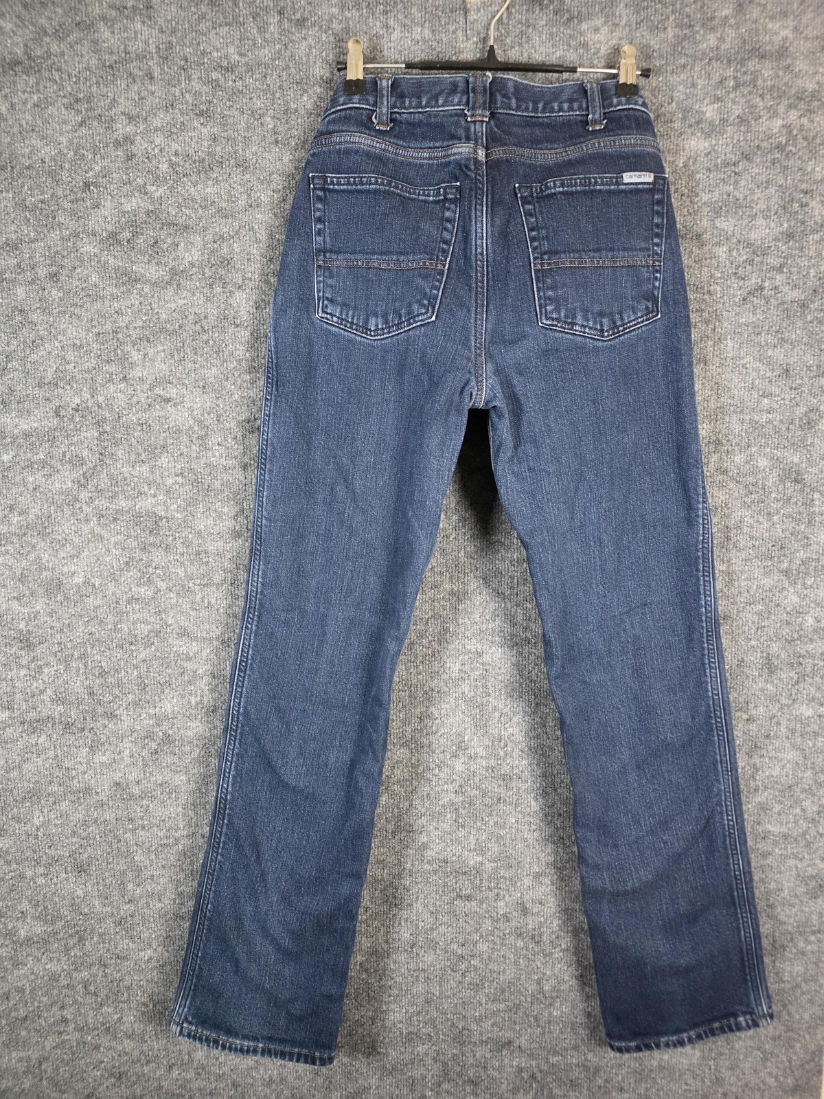 Carhartt Jeans Womens 8 Regular Blue Flannel Lined Original Fit Straight 102729