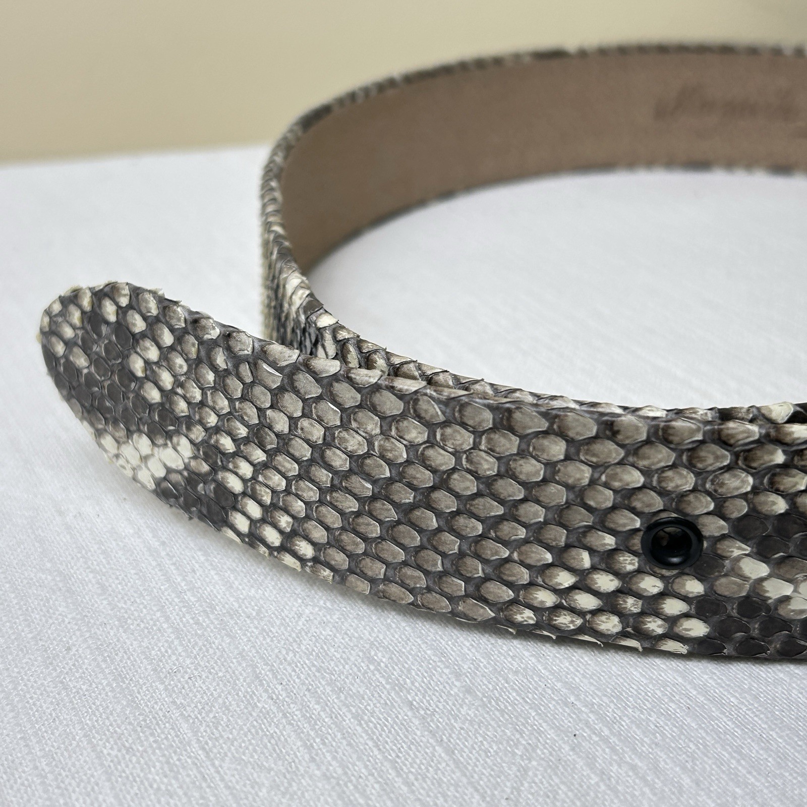 Margarita Barrera Snakeskin Embossed Leather Belt Strap 1 3/8” W 37 1/2” L