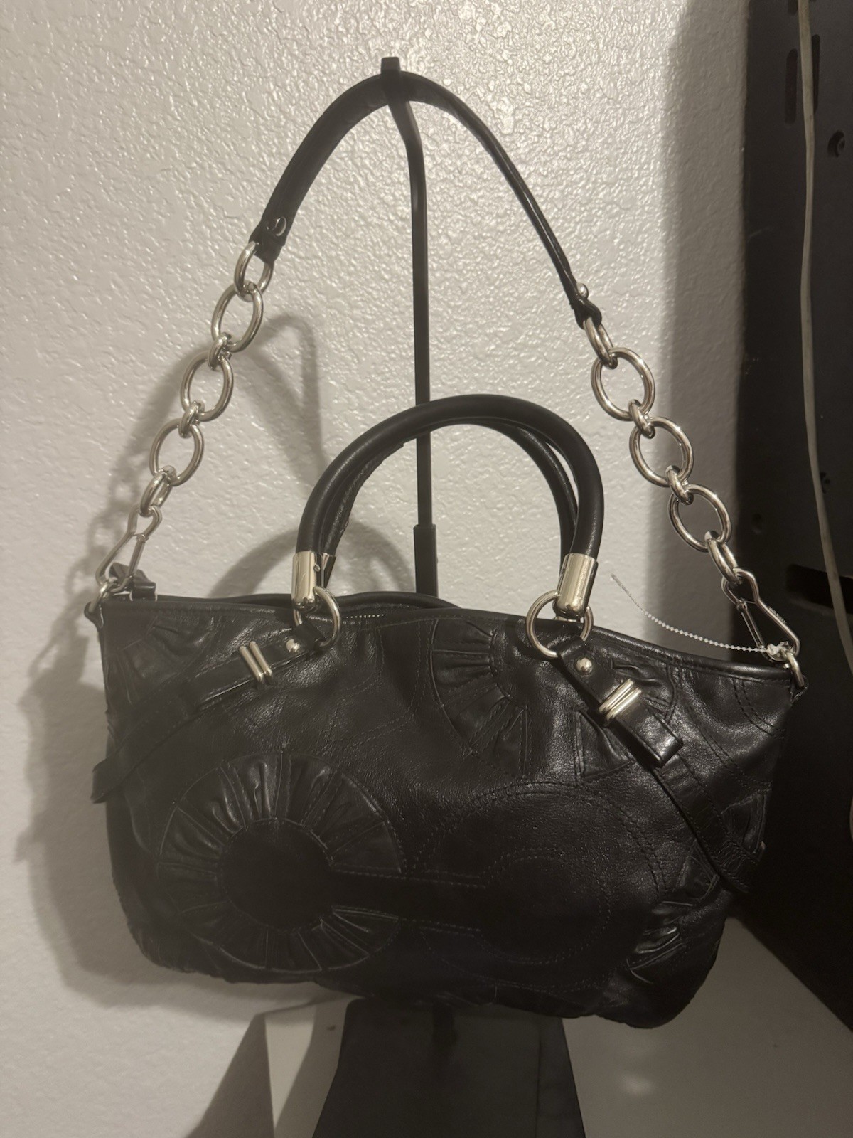 Coach Madison Embellished Leather Sophia Black Satchel Bag 16356