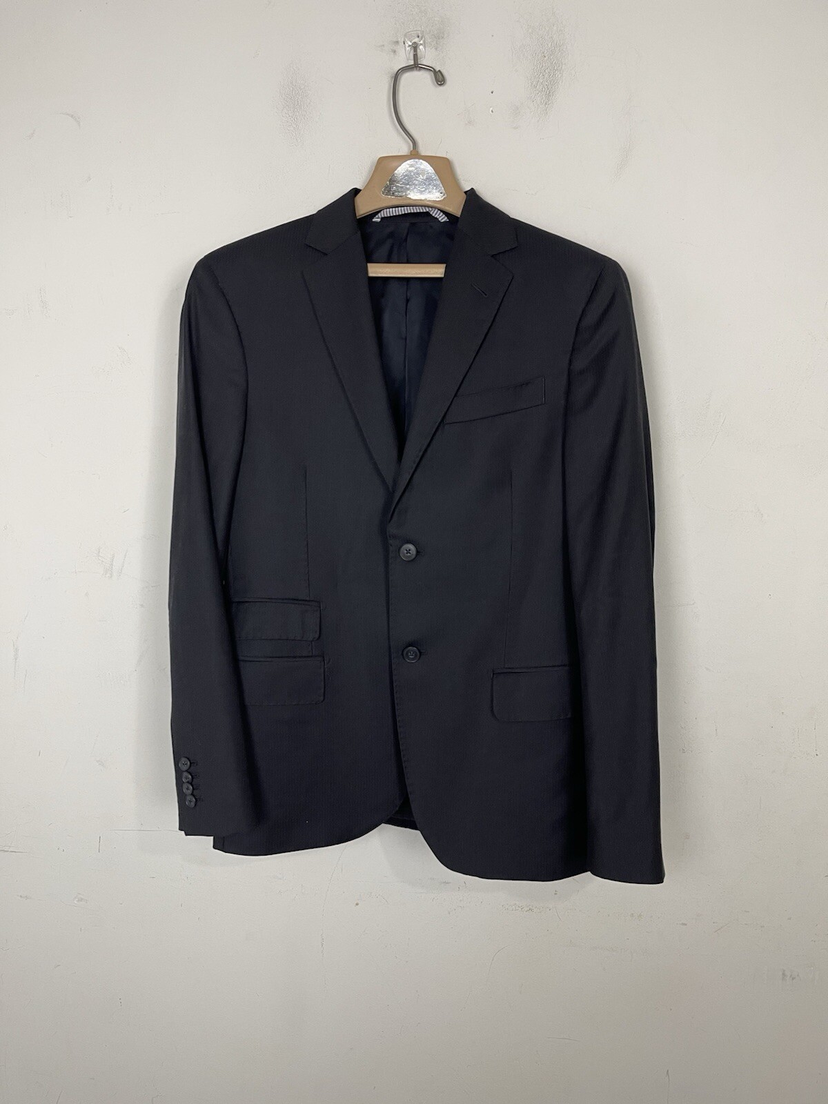 Michael Bastian Mens 38R Wool Blazer Sport Coat Gray Micro Stripe MB116