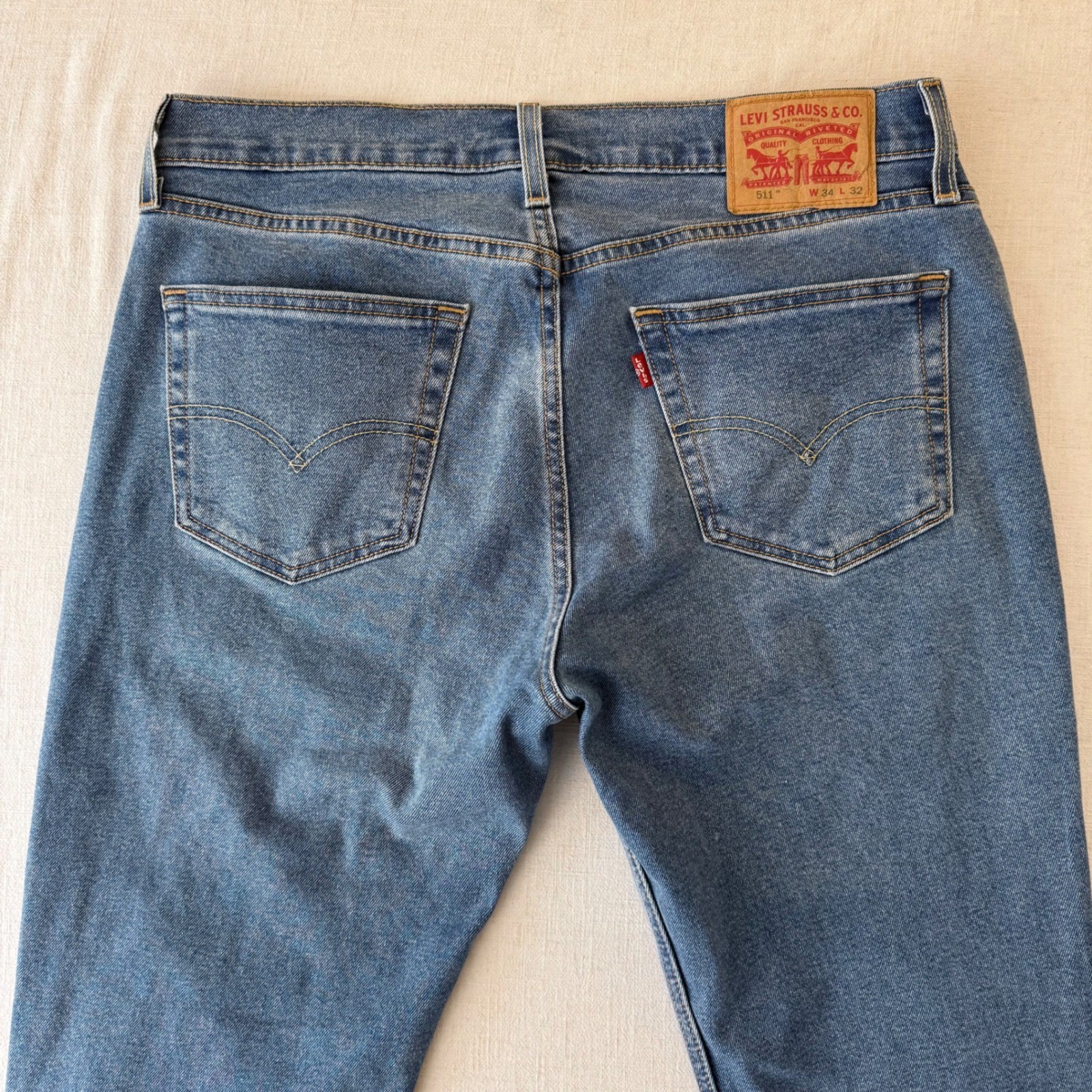 Levis 511 Slim Fit All Seasons Tech Mens Jeans Blue Medium Wash 34×32