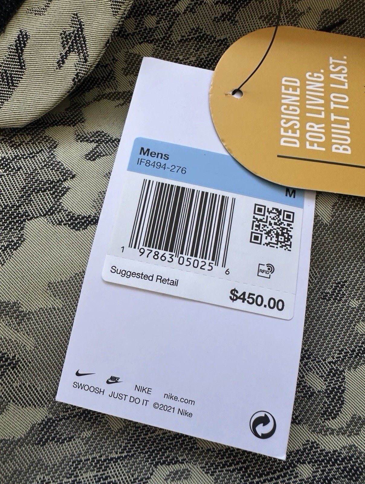 Nike Tech Woven CORDURA Jacket Camo Olive Black IF8494-276 – Men’s Size Medium
