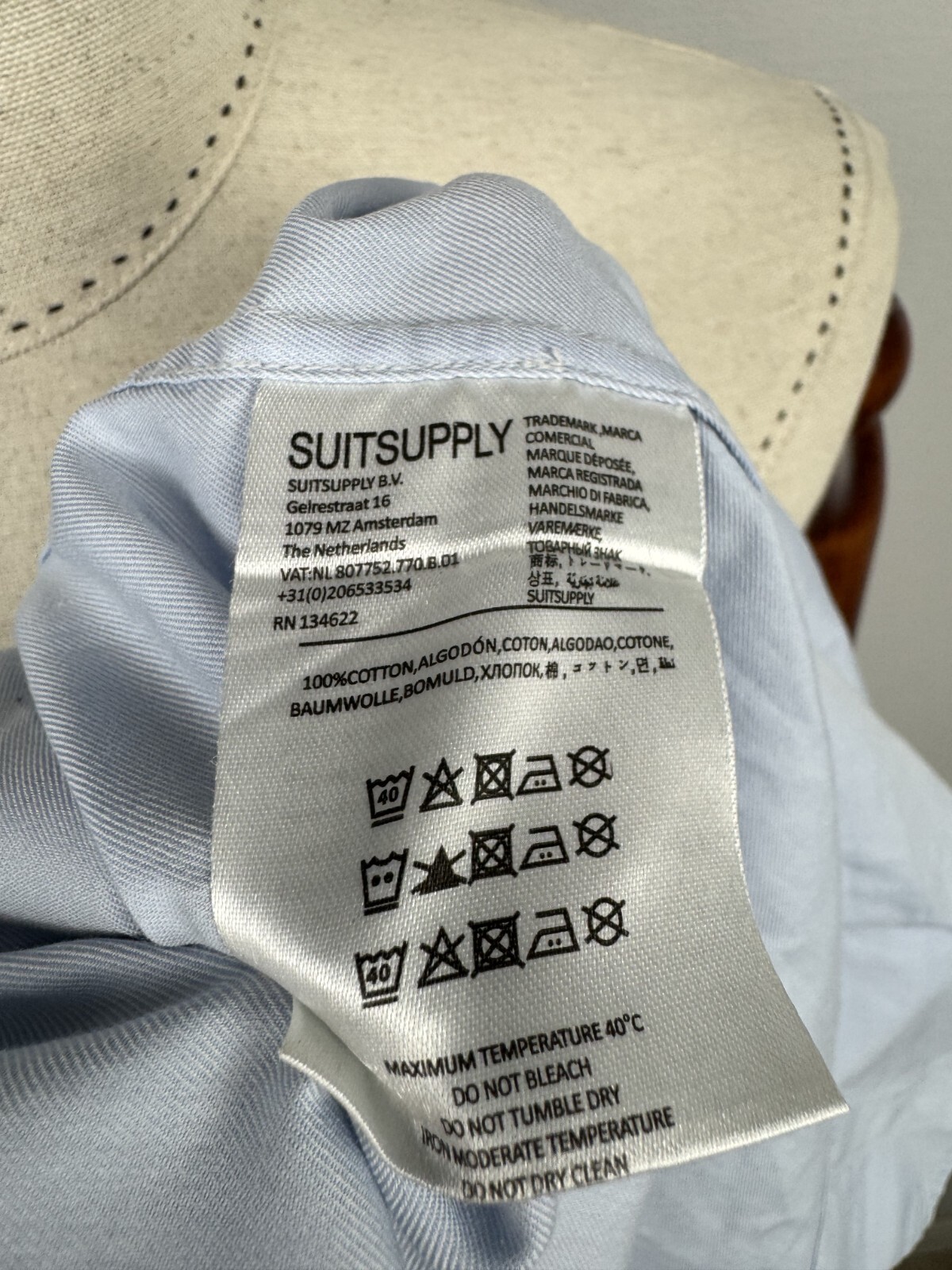 Suitsupply Blue Egyptian Cotton Long Sleeve Extra Slim Fit Dress Shirt Sz 40