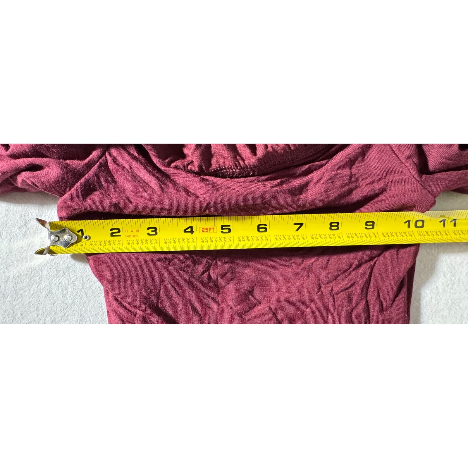 Oh Polly Wine Red Off Shoulder Long Sleeve Bubble Hem Mini Dress XXS Burgundy