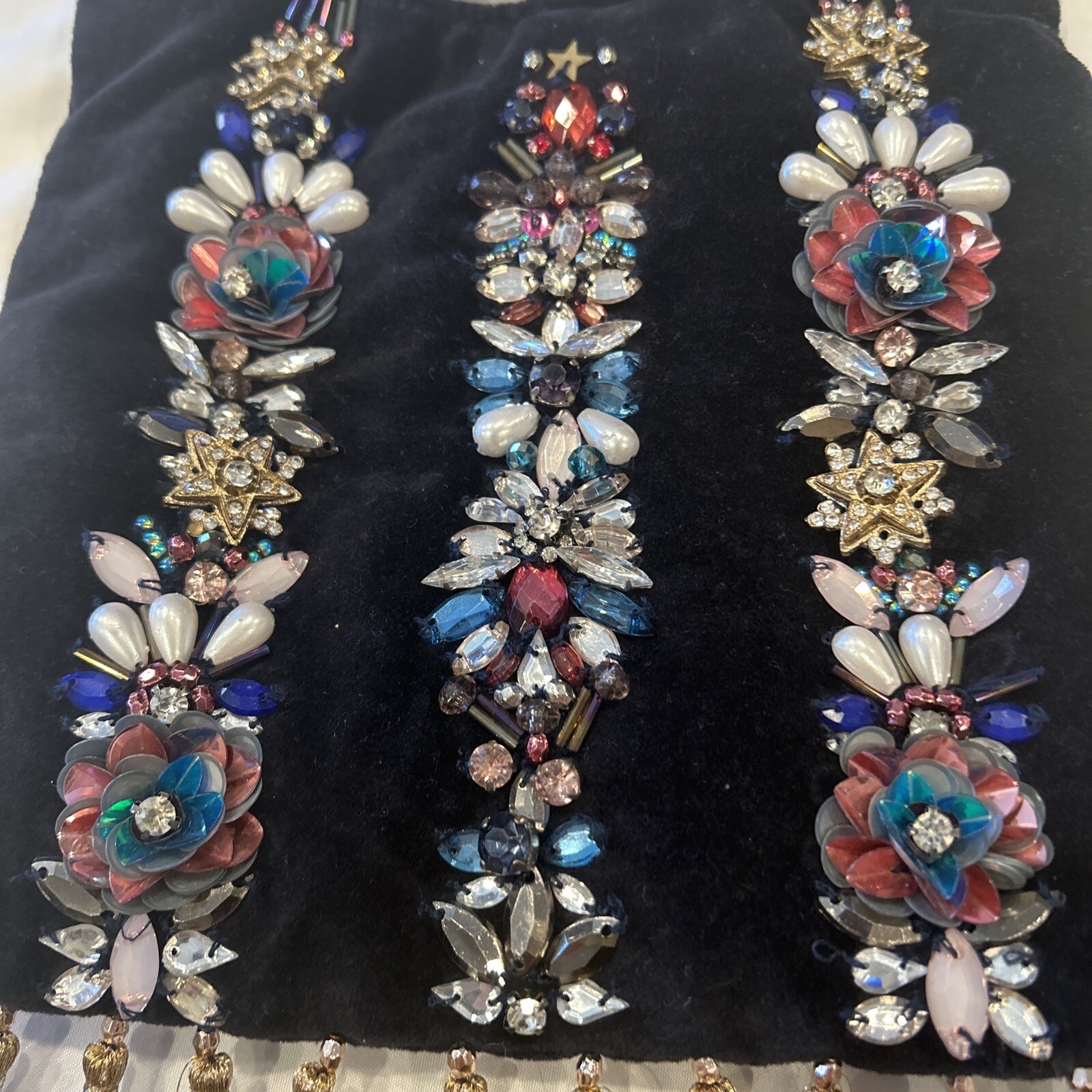 Accessorize Izabella Embellished Ring Handle Velvet Pouch Handbag Boho Bag Purse