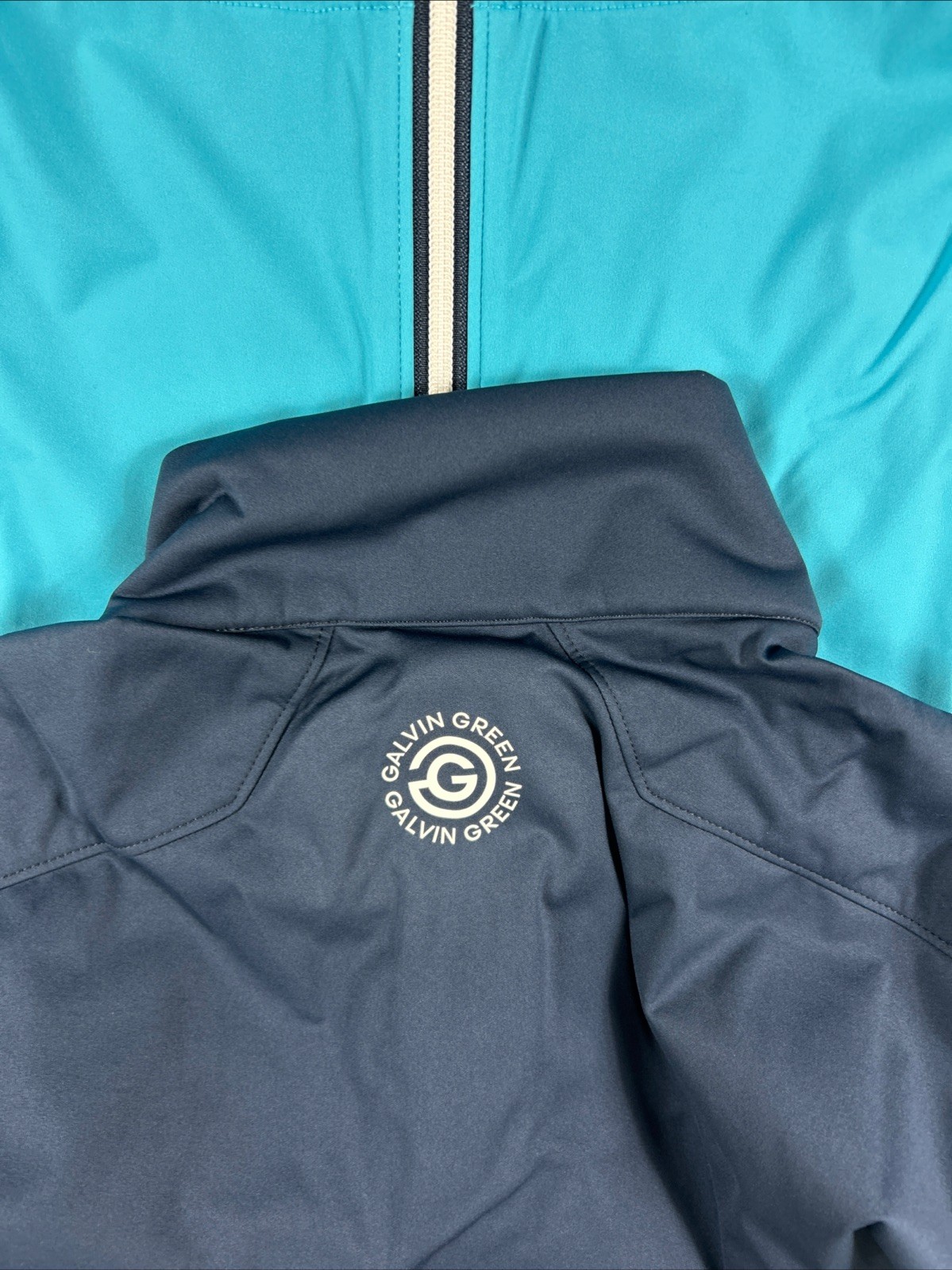 Galvin Green Golf Jacket Rain Wind Livingston SS Medium Aqua Navy NWT MSRP $249