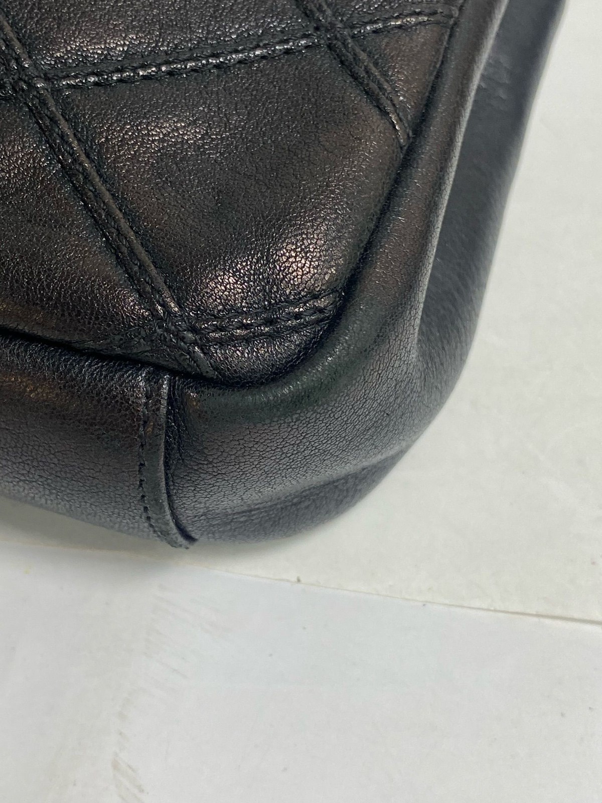 Saint Laurent Envelope Messenger Flap Black Quilted Leather SHW Crossbody Auth