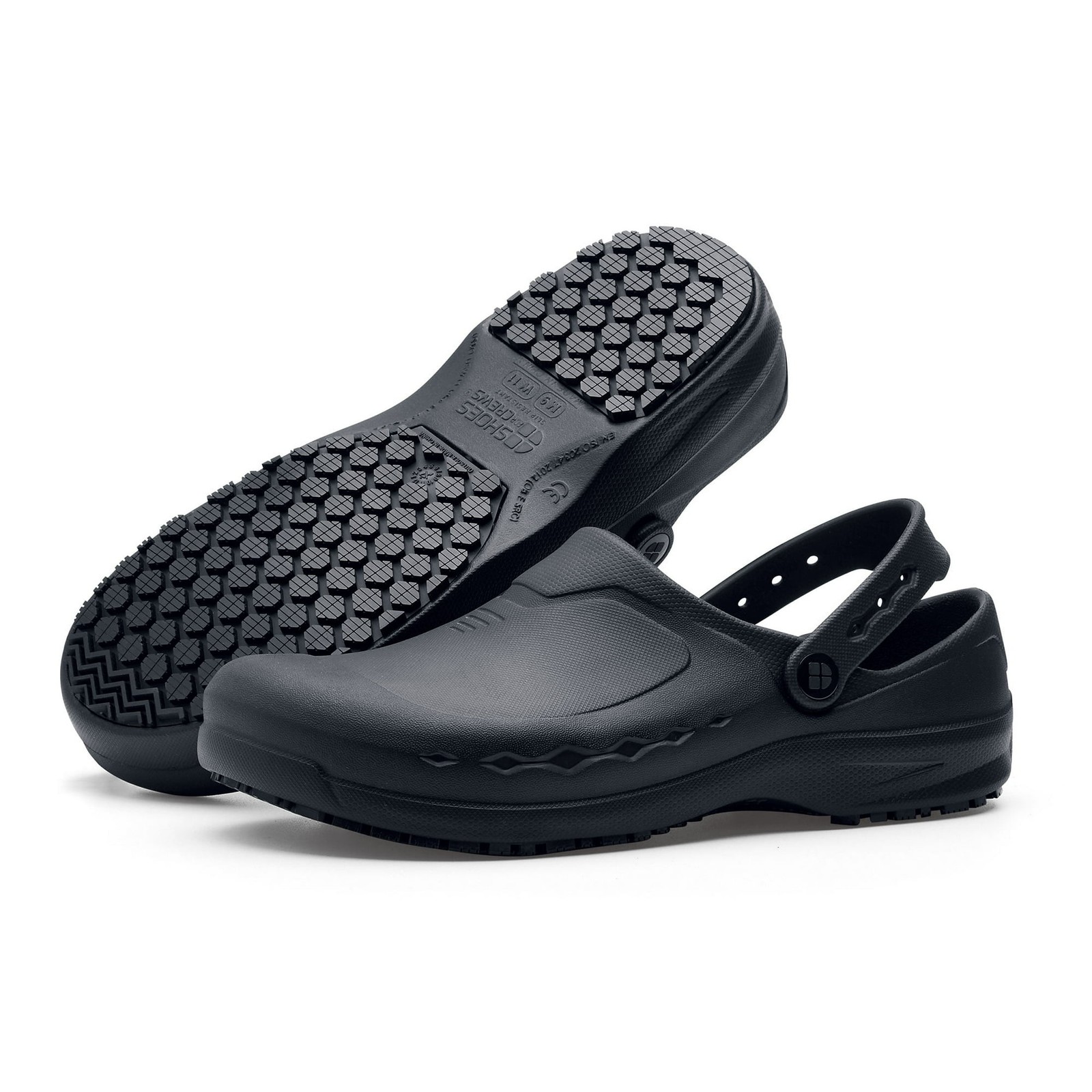 Shoes for Crews Men’s Black Slip-On Slip & Water Resistant Casual Work Clogs: 13