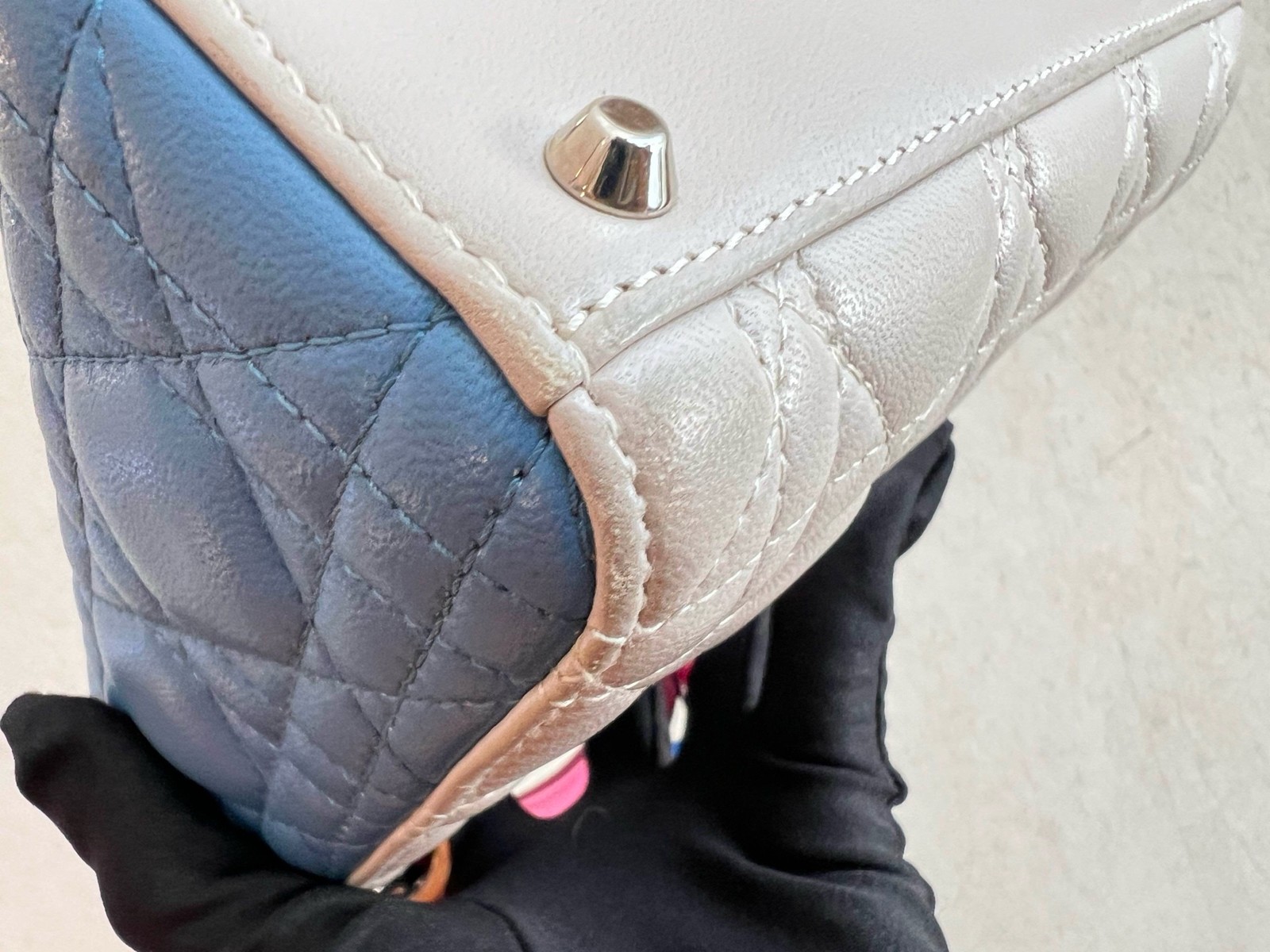 Dior Pre-Owned Authentic Backpack Colorblock Sheepskin Free Tracked Shipping