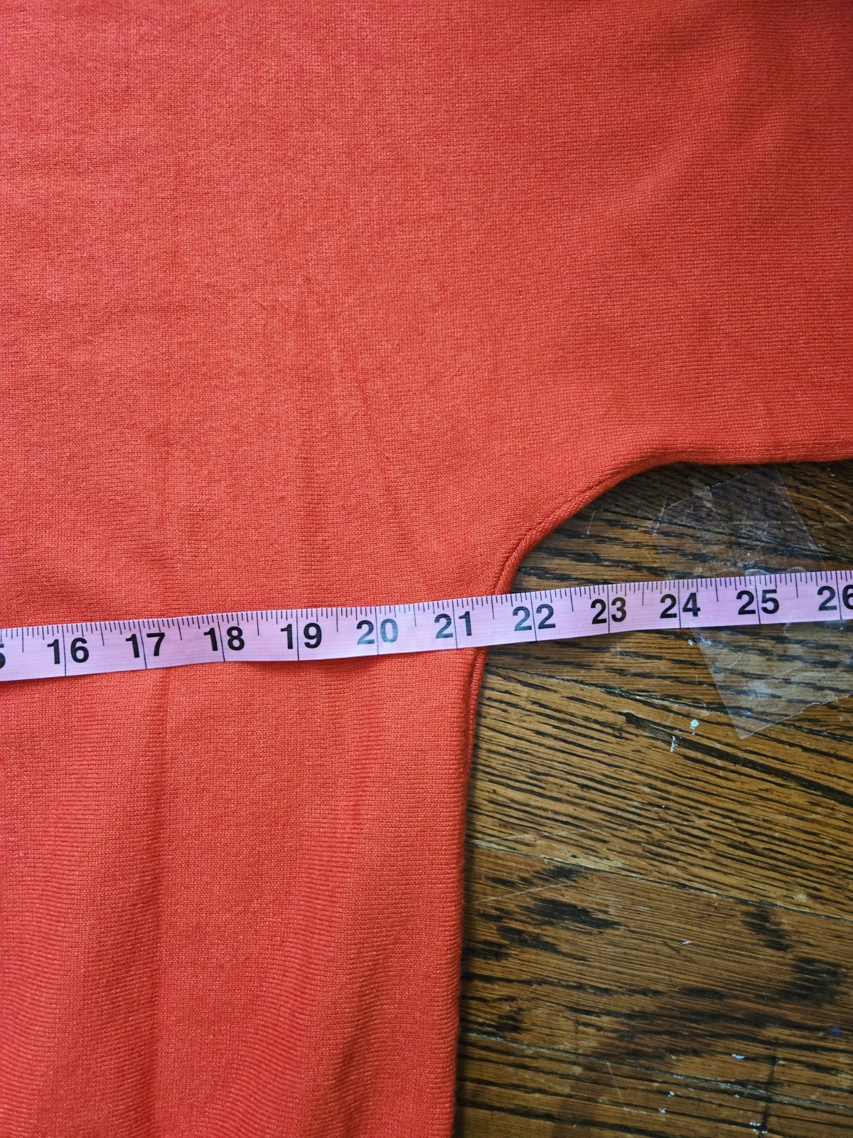 Spense Woman Orange Knit Top Size 1X Dolman Sleeves Ribbed Hem Comfortable