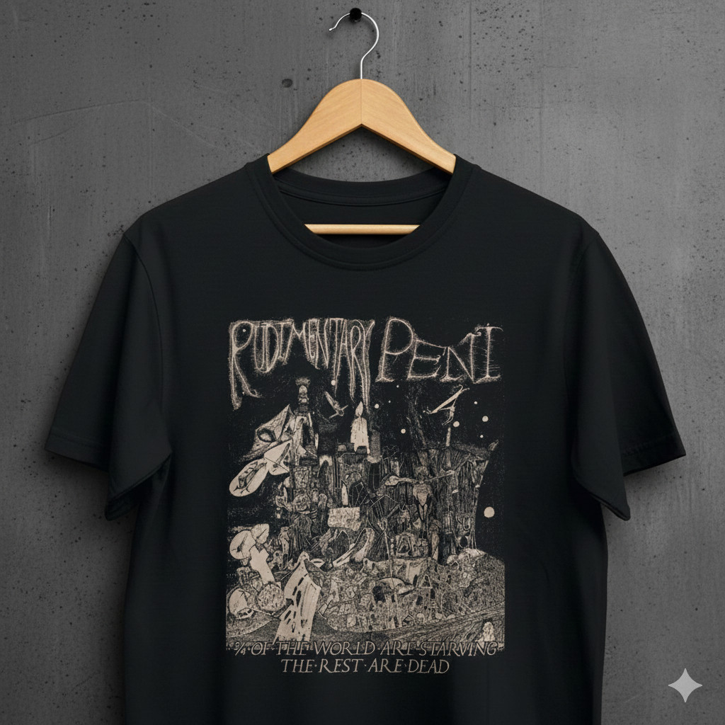 Rudimentary Peni Punk Band Graphic T-Shirt Vintage Unisex Black Tee – T251