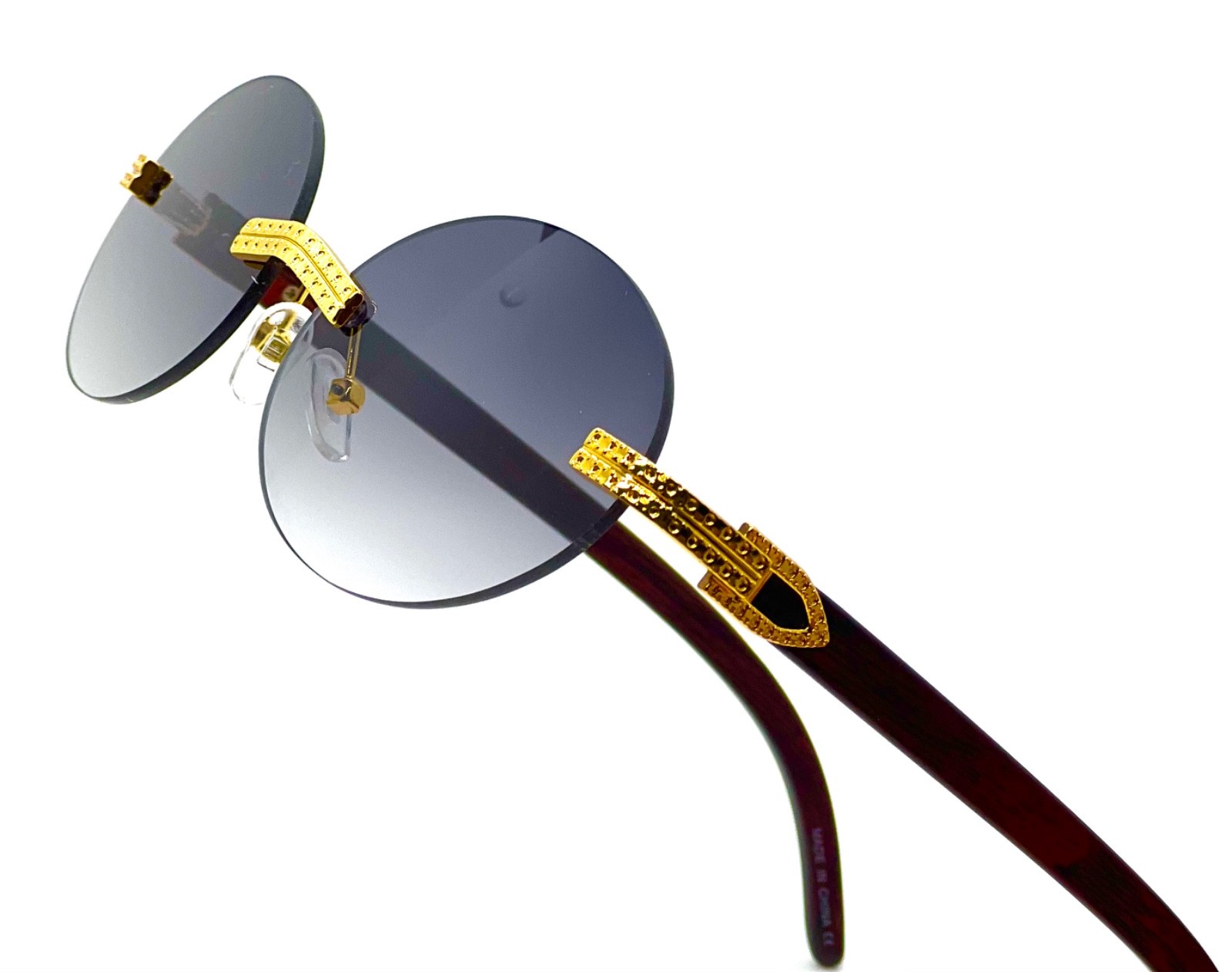 Small Brown Gradient Lens Sunglasses Gold Metal Frame Women Light weight Comfort