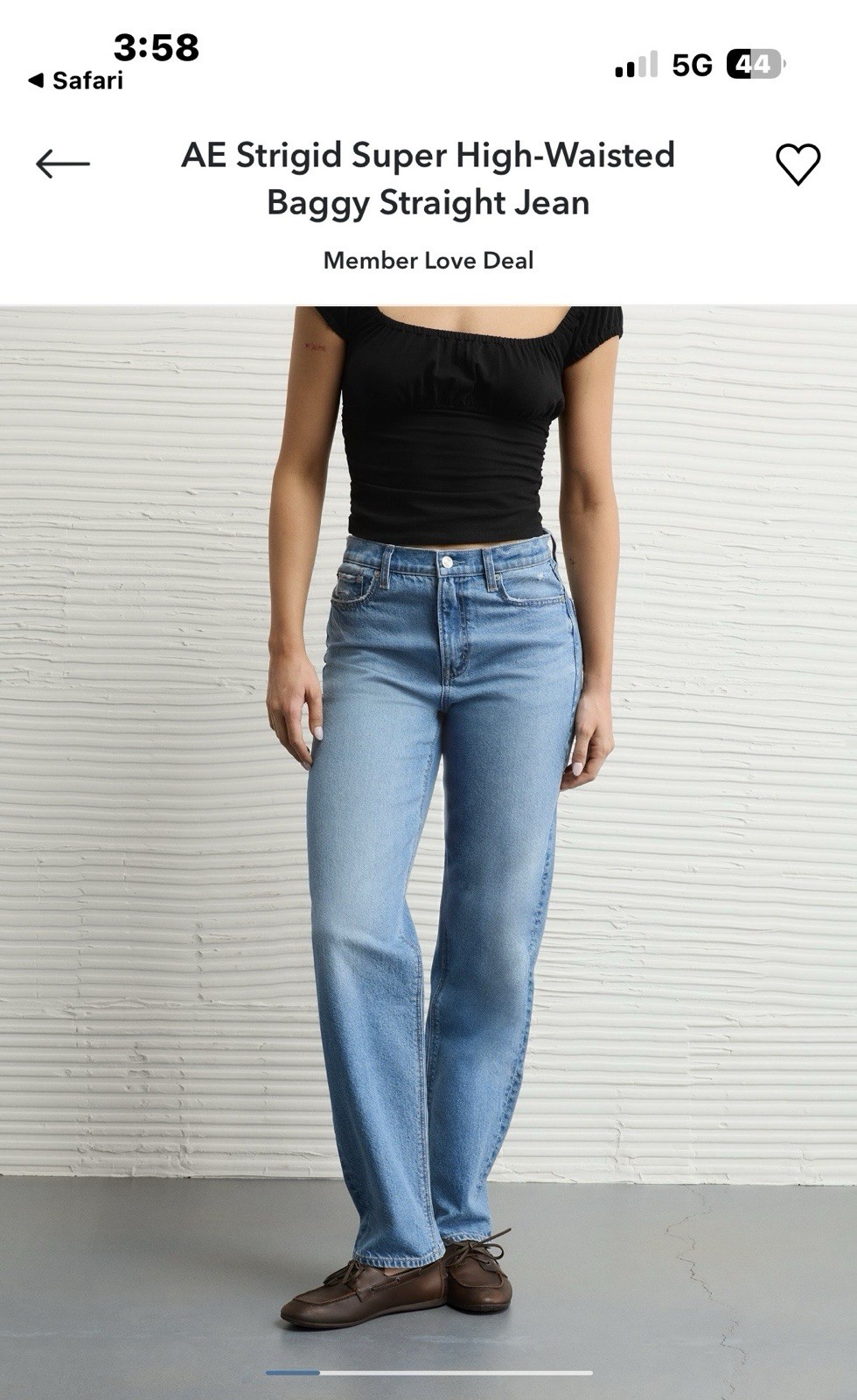 American Eagle Strigid High-Rise Baggy Straight Jeans Blue Denim Women