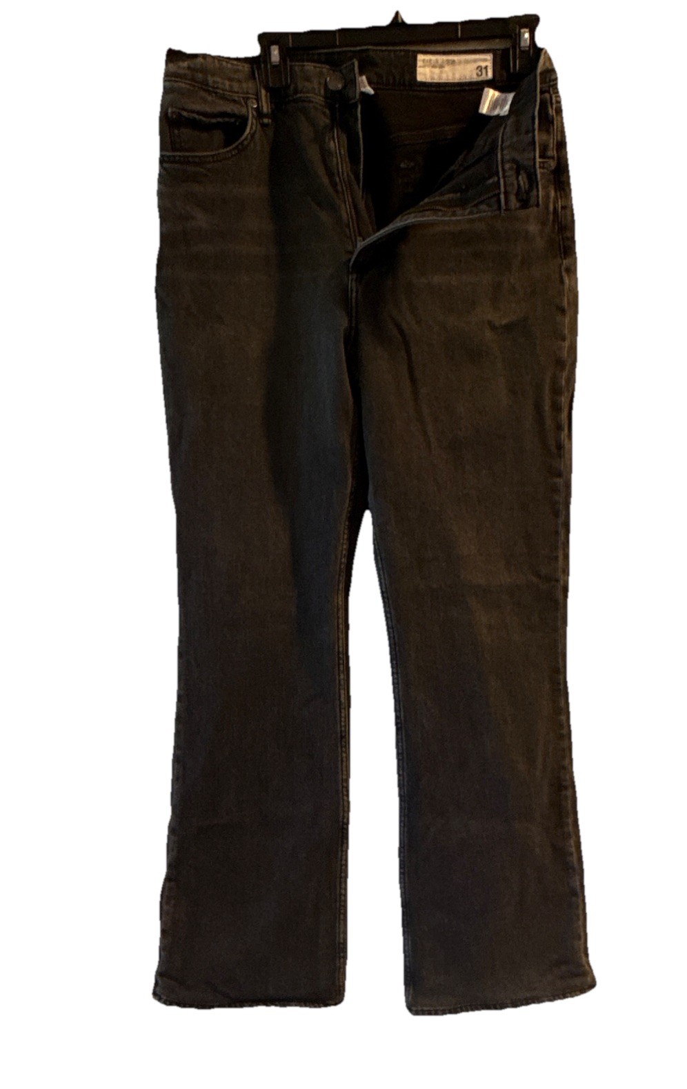 rag & bone Black Dark Wash Slim Fit Denim Jeans Mid Rise 5-Pocket Button Zip