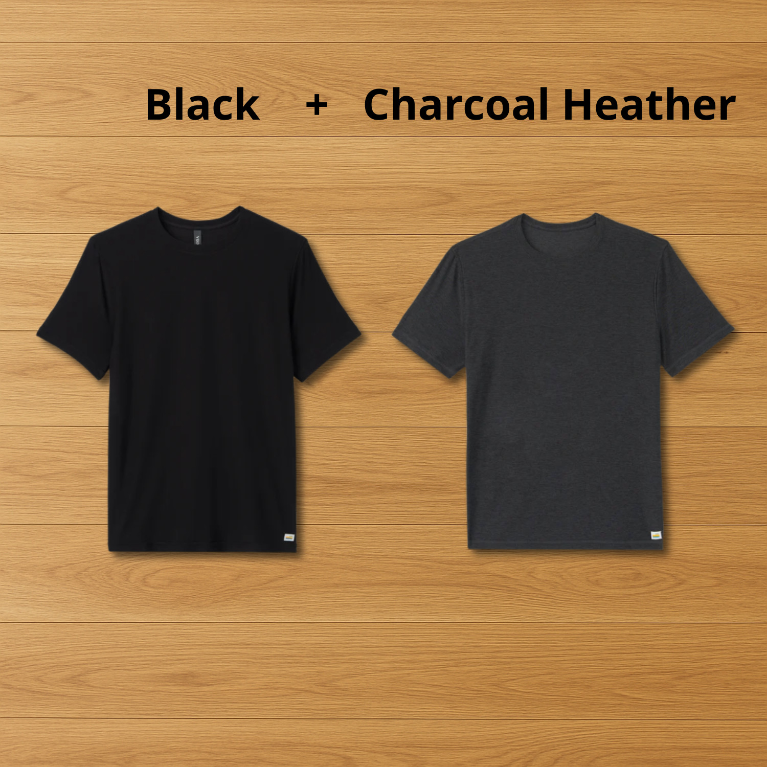 NWT Vuori Men’s Strato Tech Tee – New – Black + Charcoal Heather color