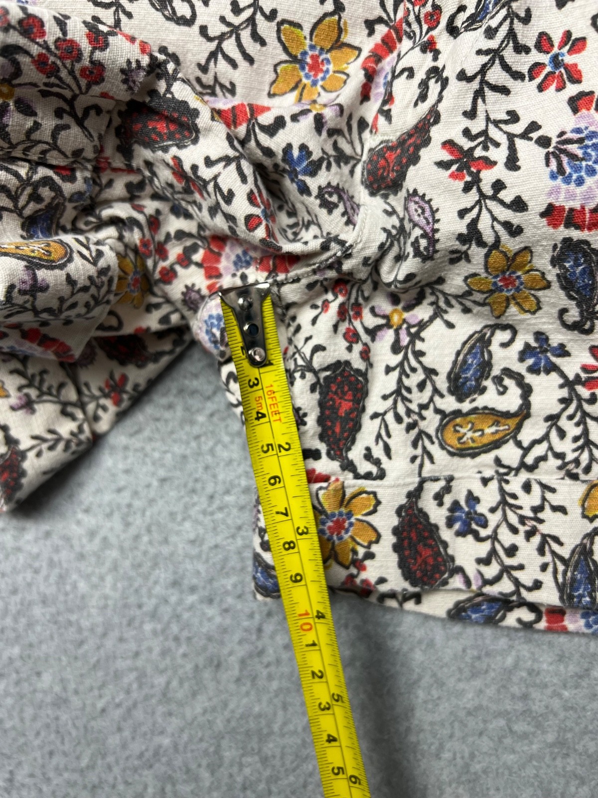 Dear John Finnegan Roll Cuff Printed Paisley Shorts Size 27 Casual Comfort Boho